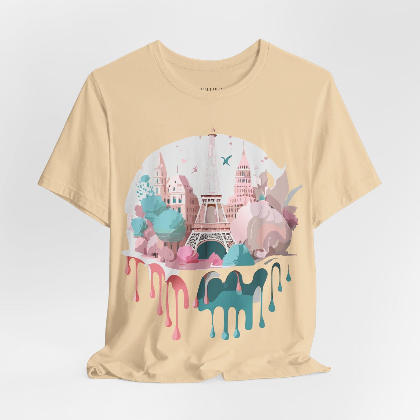 Natural Cotton Tee Shirt - Beautiful Places Collection - Paris Printify