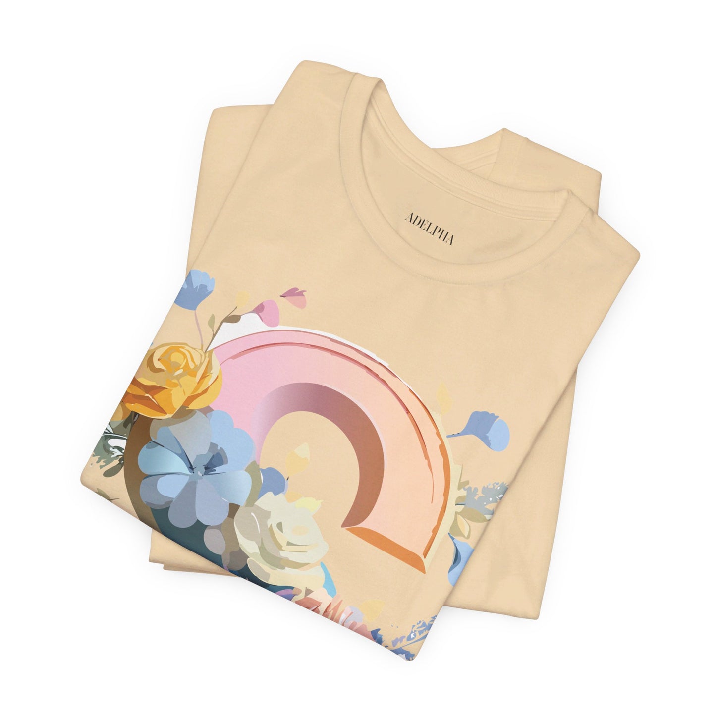 Natural Cotton Tee Shirt - Letters Collection - S Printify