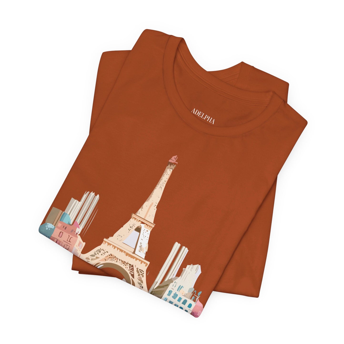 Natural Cotton Tee Shirt - Beautiful Places Collection - Paris Printify