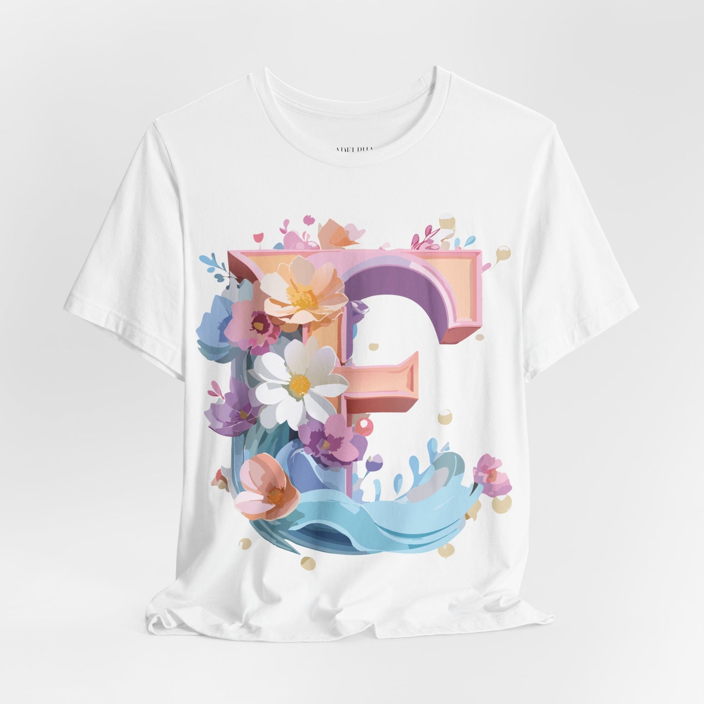 Natural Cotton Tee Shirt - Letters Collection - E Printify