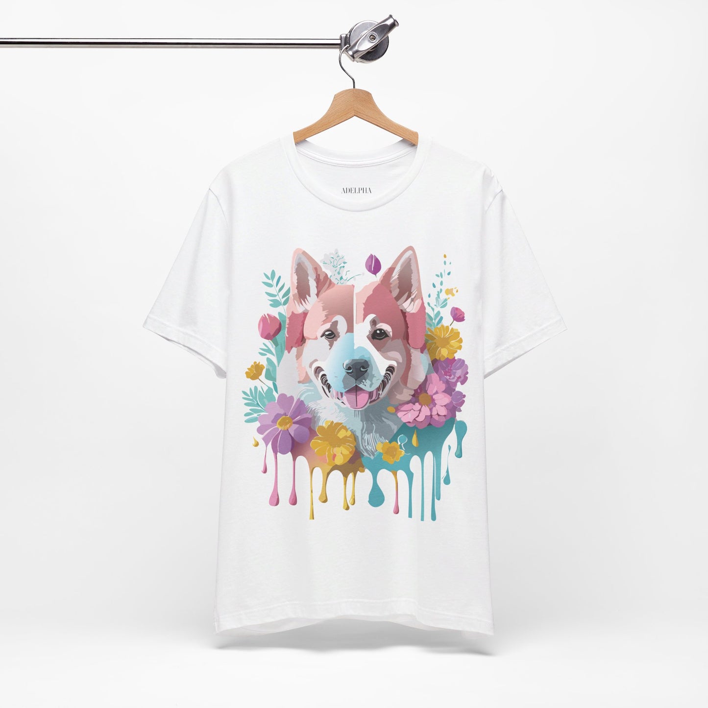 Natural Cotton Tee Shirt with Dog Printify