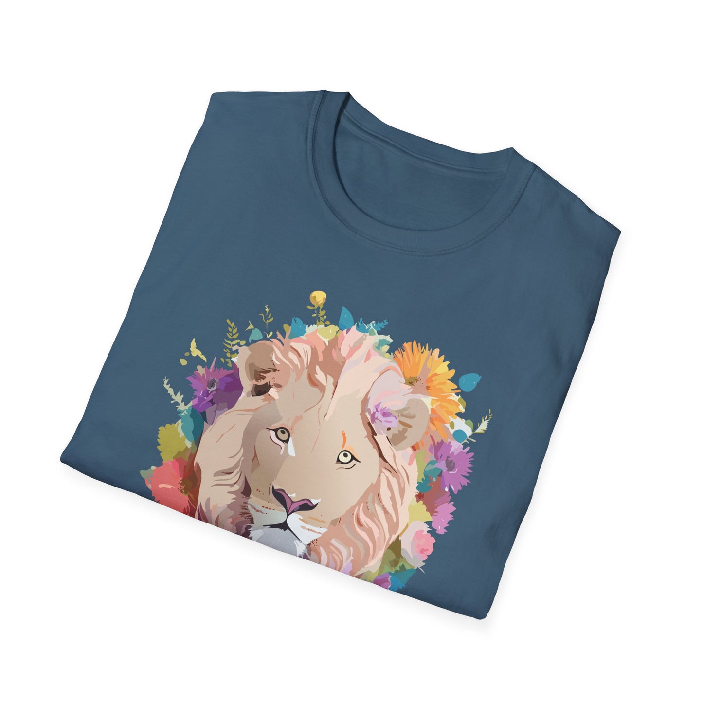 Lion Shirt, Shirt with Lion, Floral Lion Tee, Shirt with Animals
