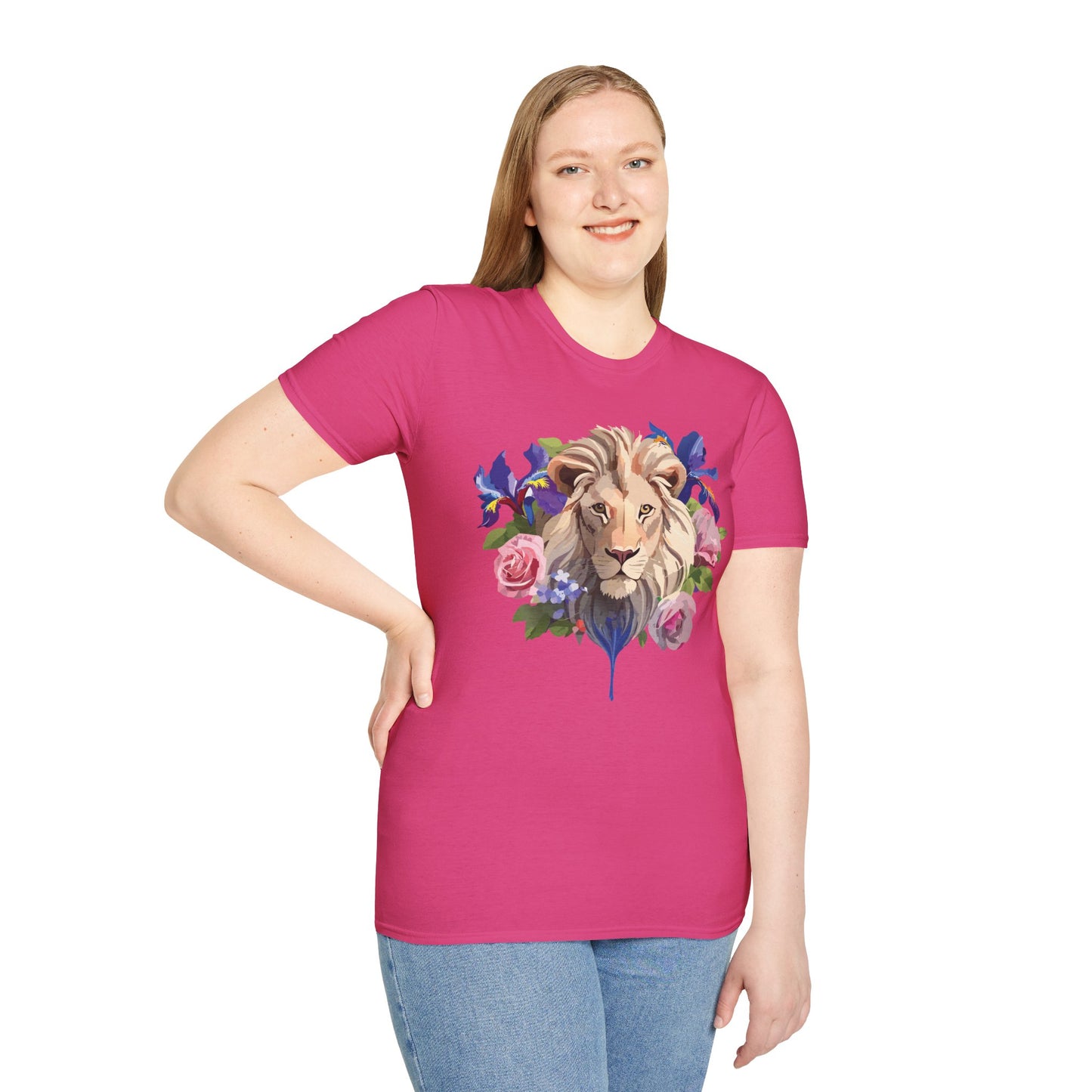 Lion Shirt, Shirt with Lion, Floral Lion Tee, Shirt with Animals