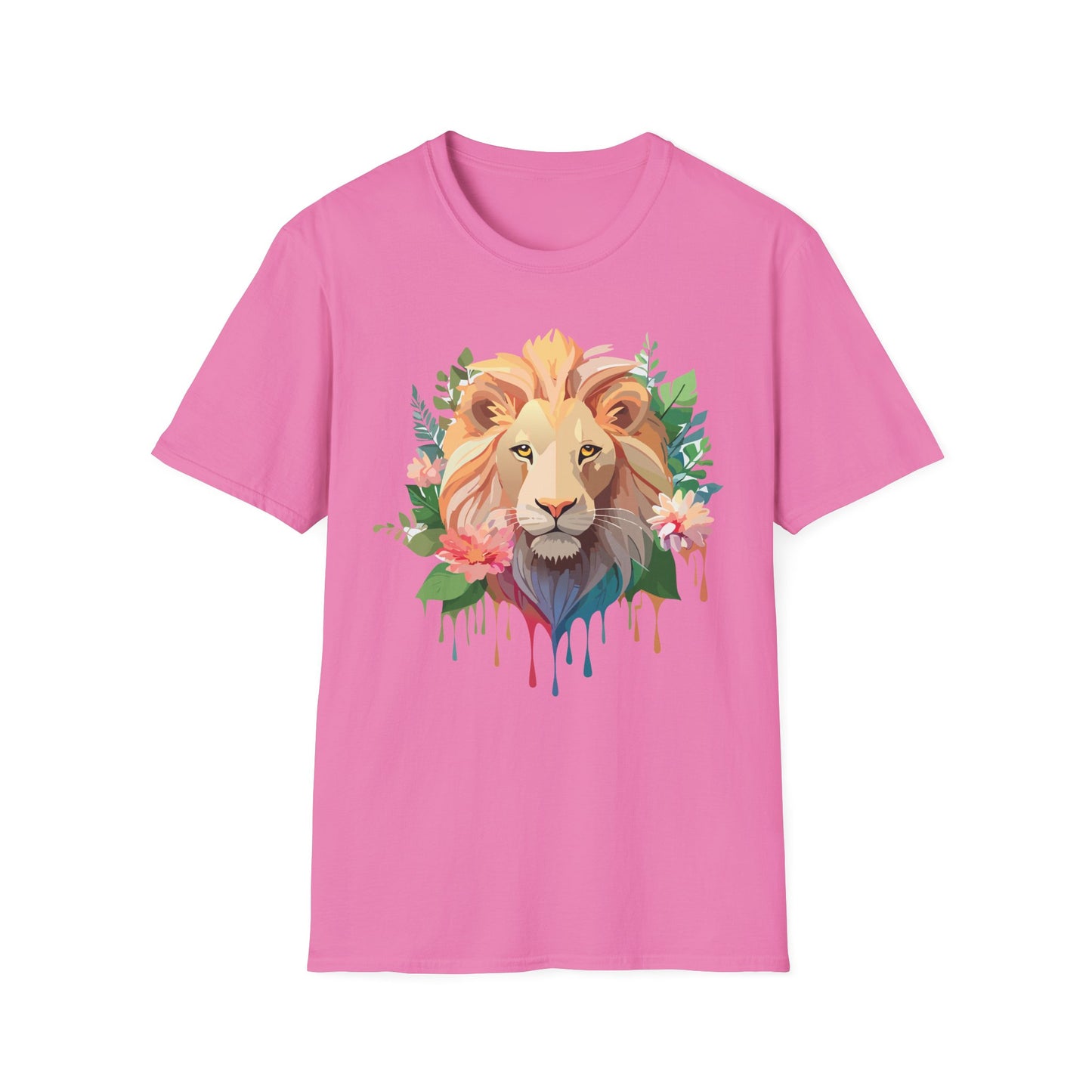 Lion Shirt, Shirt with Lion, Floral Lion Tee, Shirt with Animals