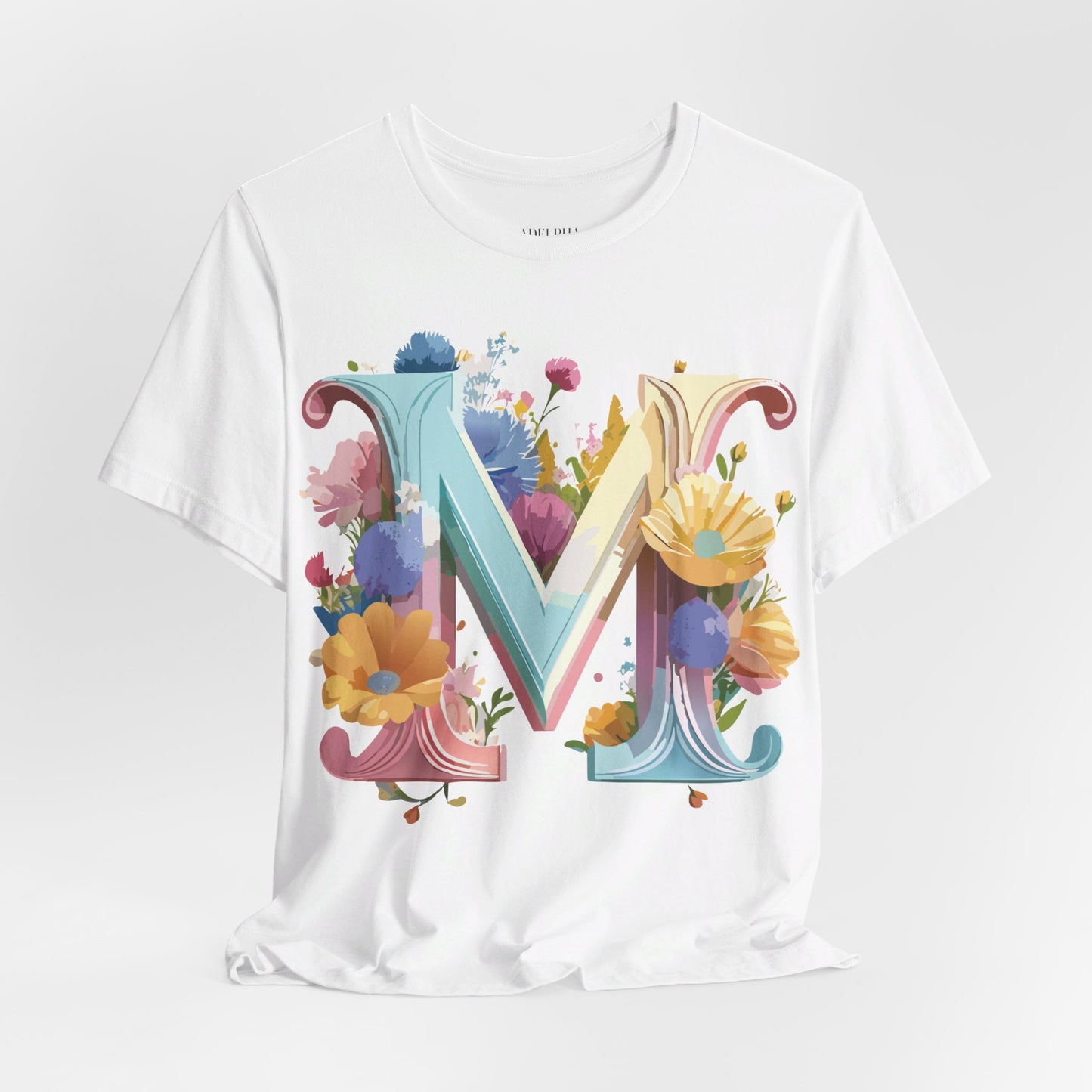 Natural Cotton Tee Shirt - Letters Collection - M Printify