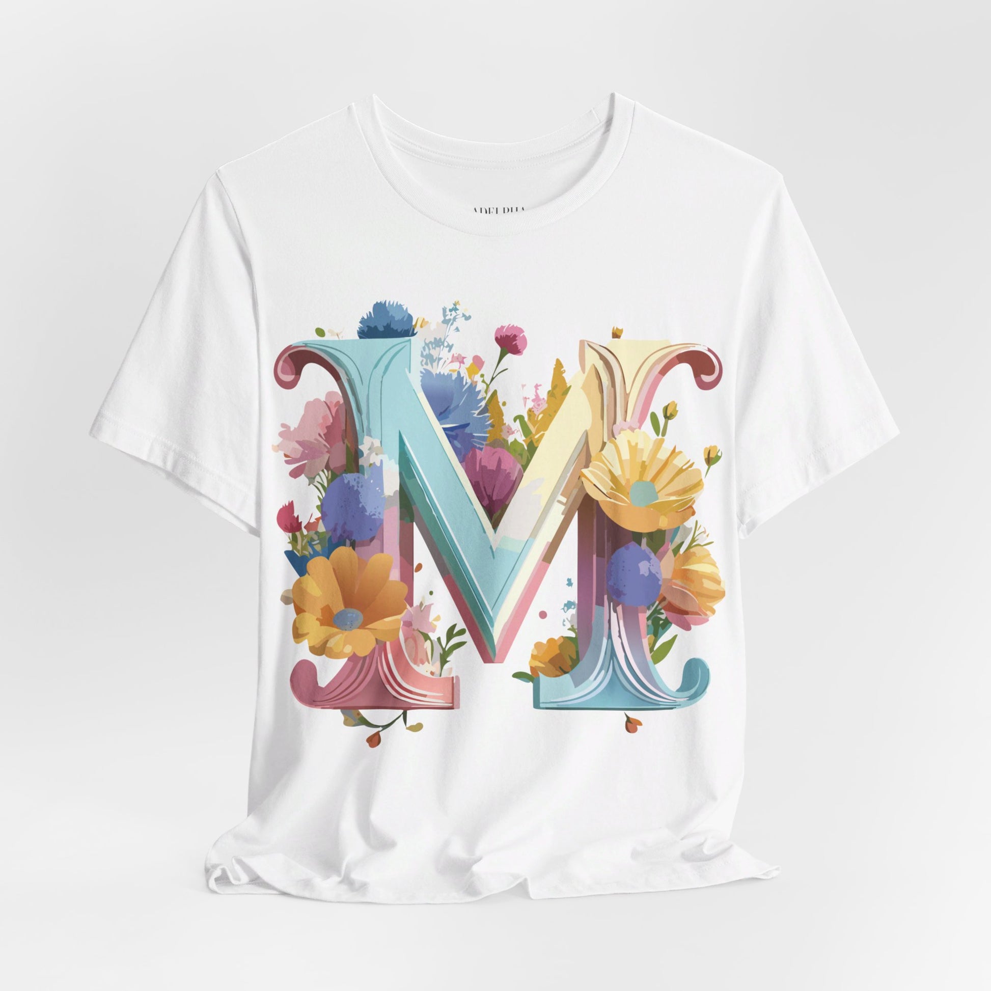 Natural Cotton Tee Shirt - Letters Collection - M Printify