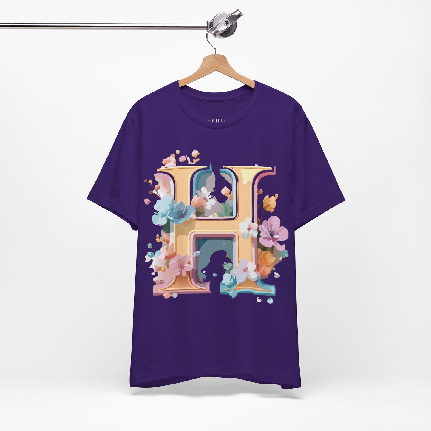 Natural Cotton Tee Shirt - Letters Collection - H Printify