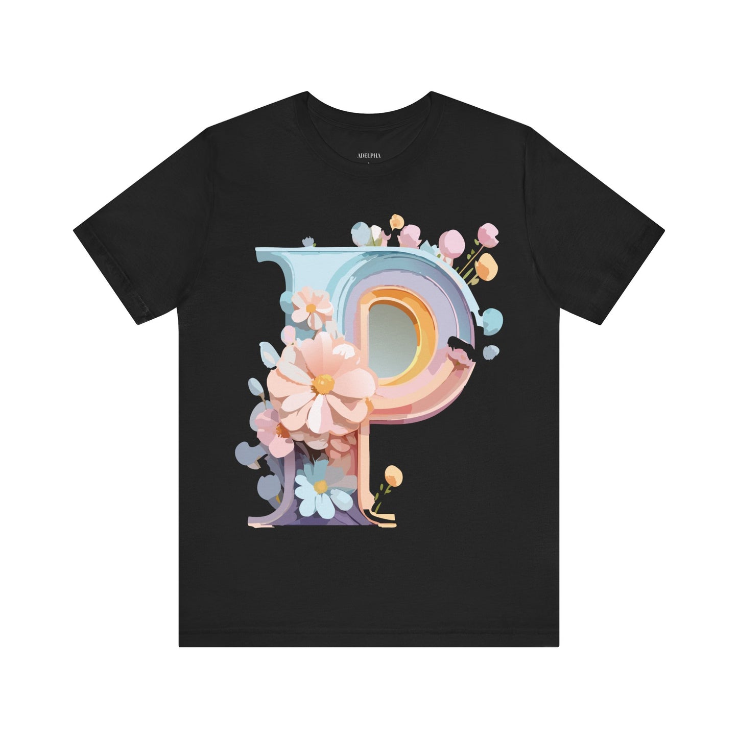 Natural Cotton Tee Shirt - Letters Collection - P Printify