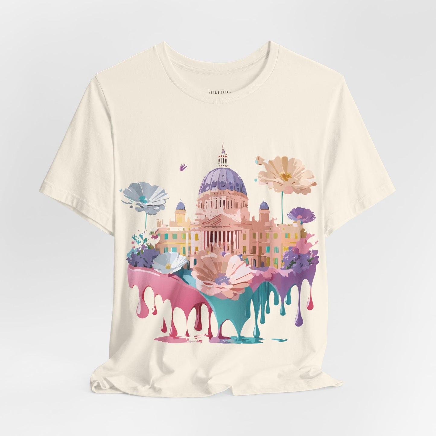 Natural Cotton Tee Shirt - Beautiful Places Collection - Madrid Printify