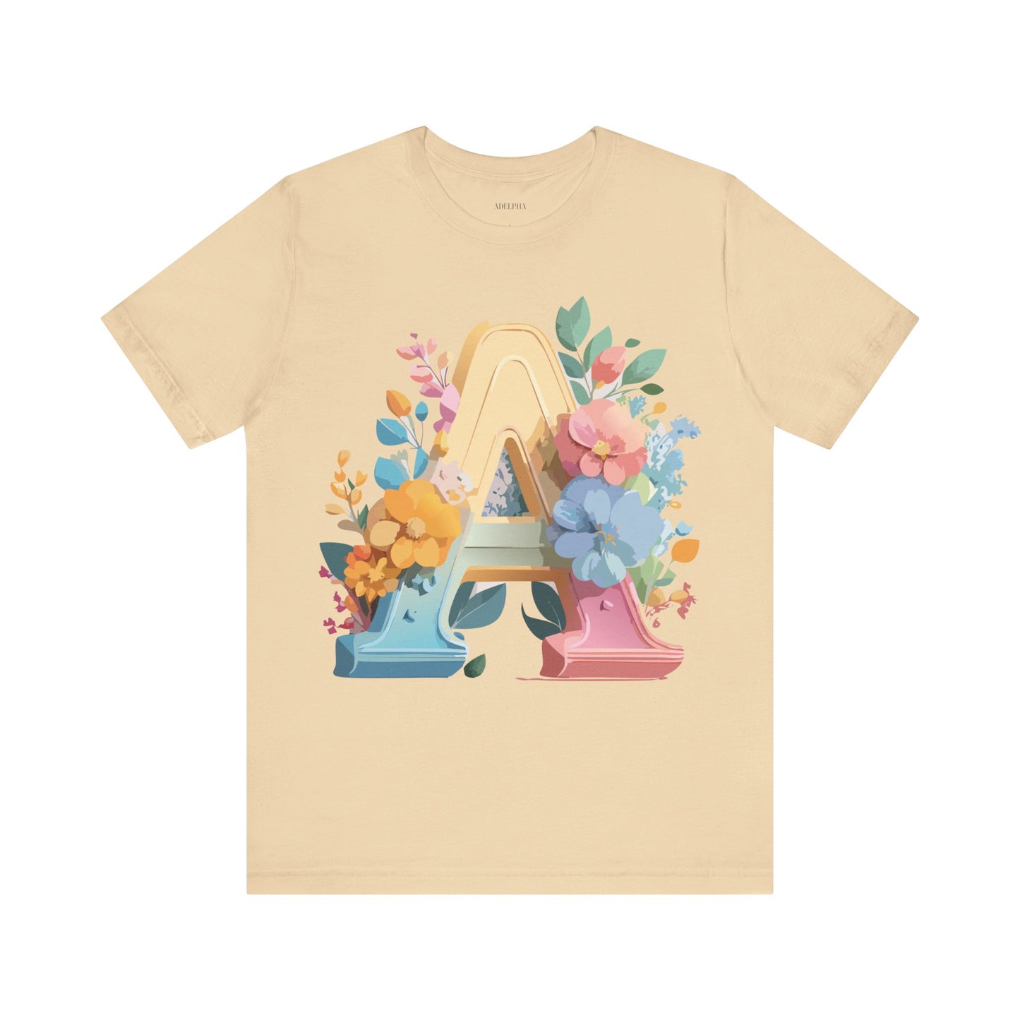 Natural Cotton Tee Shirt - Letters Collection - A Printify