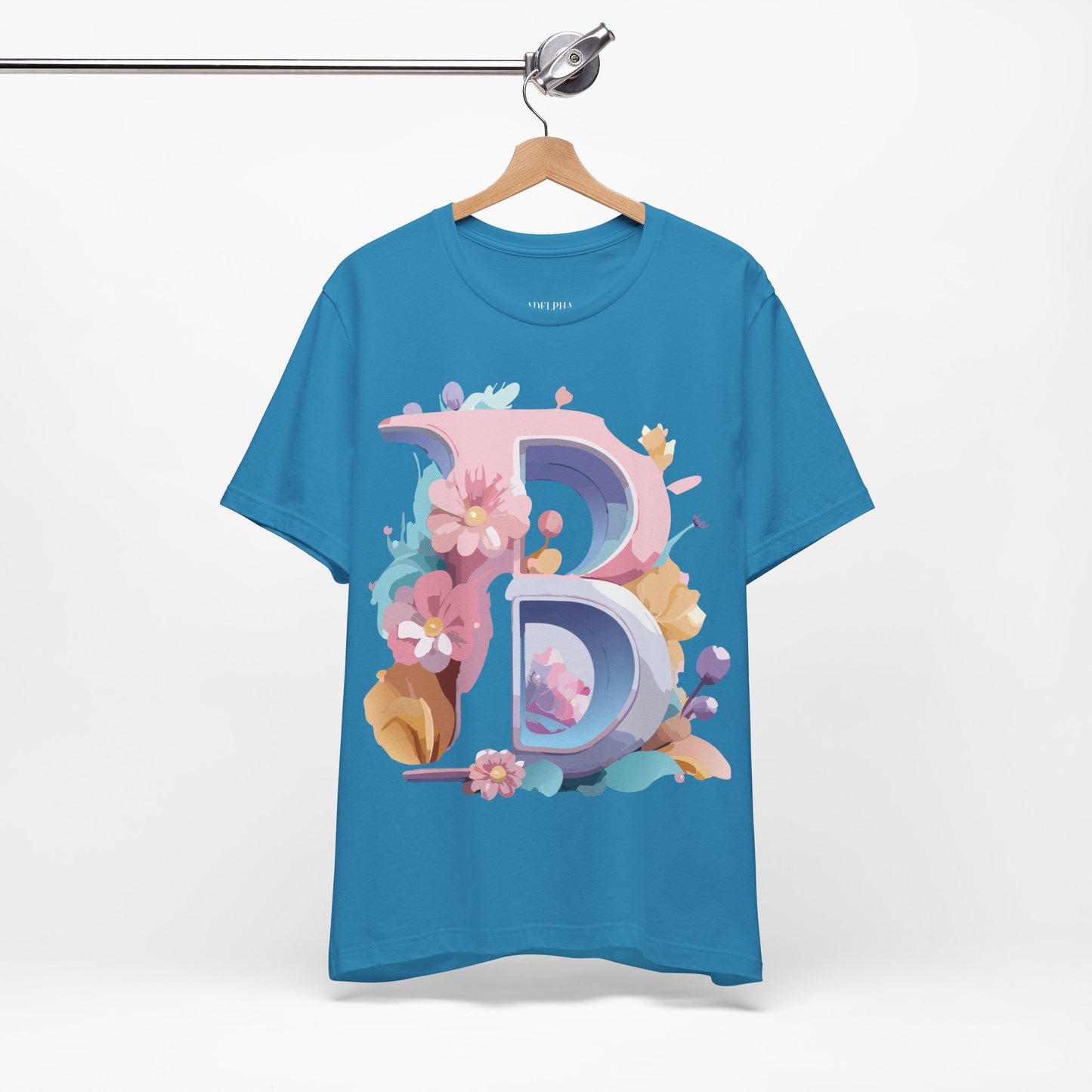 Natural Cotton Tee Shirt - Letters Collection - B Printify