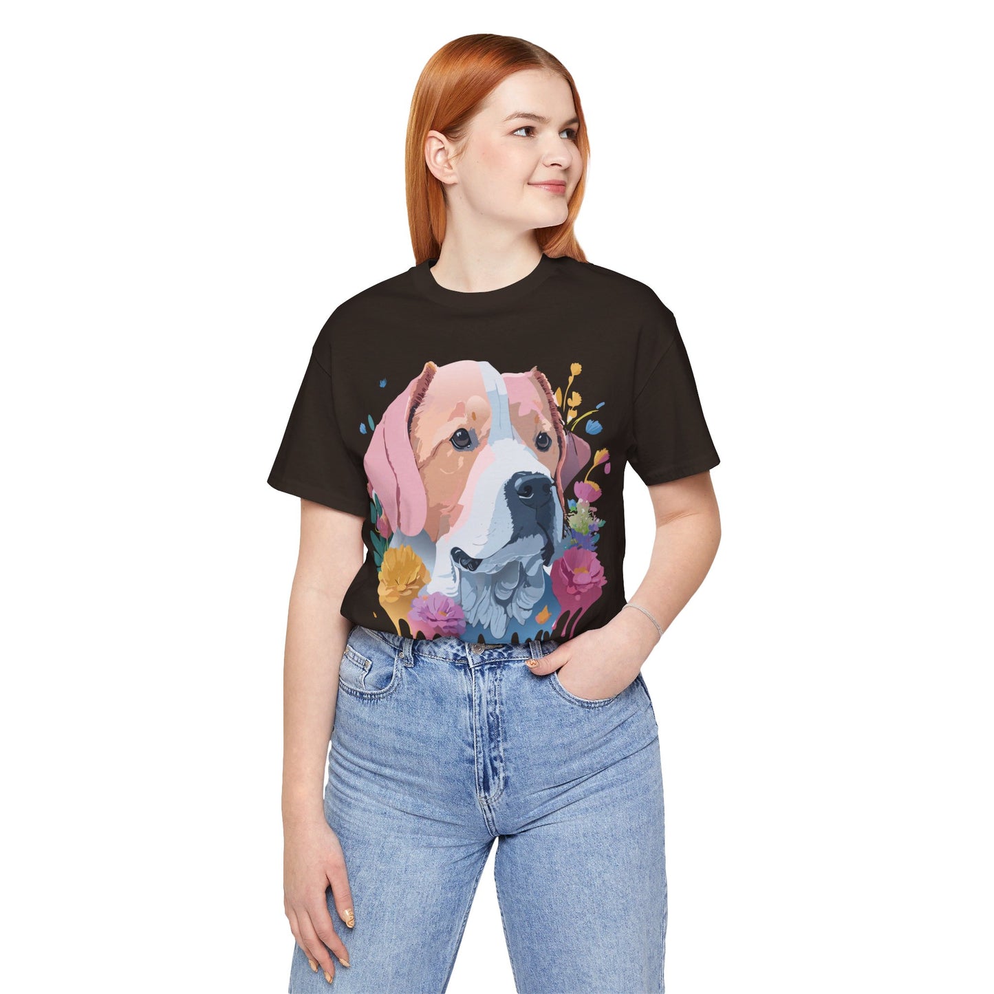 Natural Cotton Tee Shirt with Dog Printify