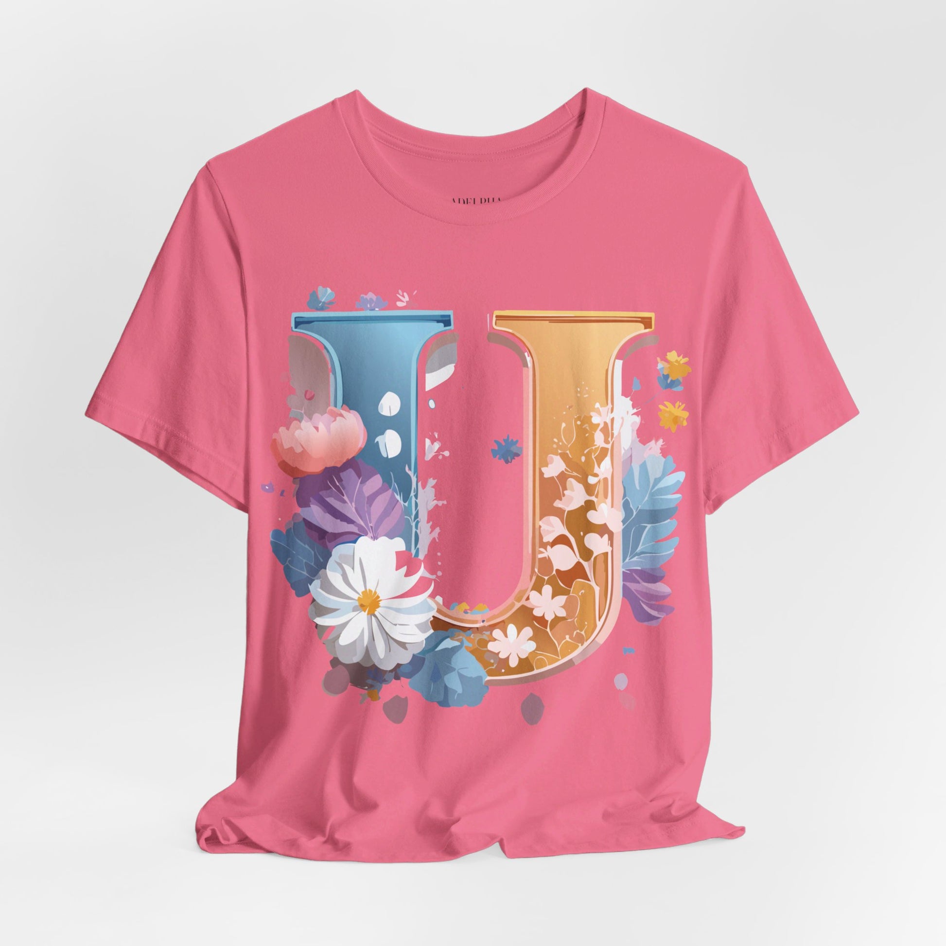 Natural Cotton Tee Shirt - Letters Collection - U Printify