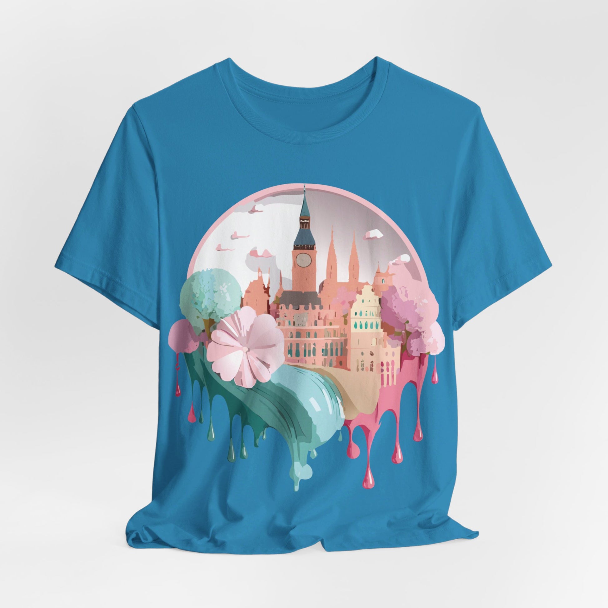 Natural Cotton Tee Shirt - Beautiful Places Collection - Prague Printify