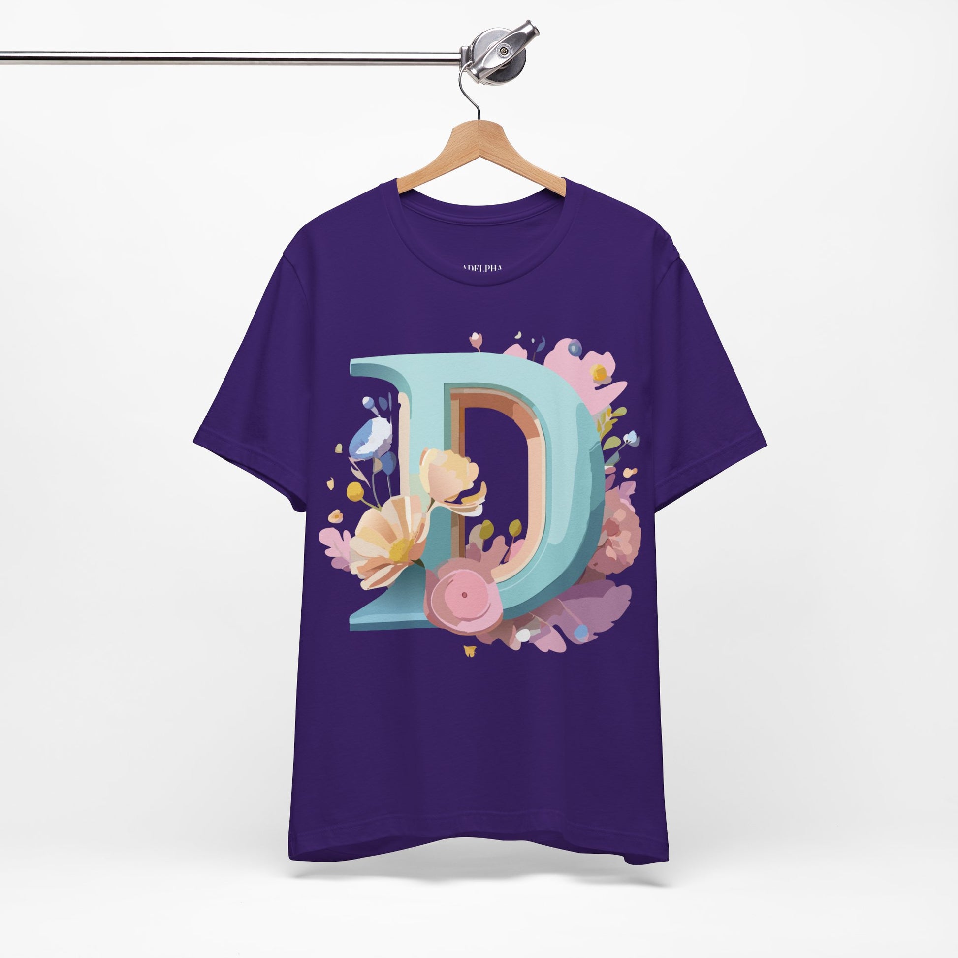 Natural Cotton Tee Shirt - Letters Collection - D Printify