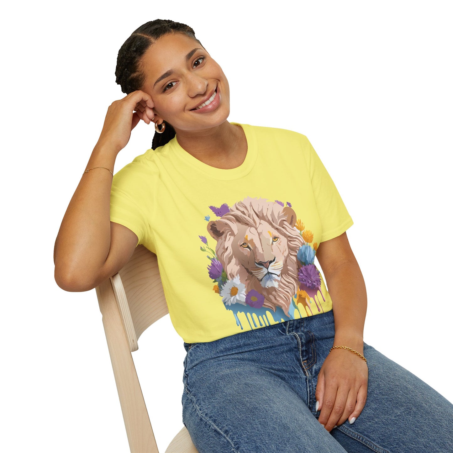 Lion Shirt, Shirt with Lion, Floral Lion Tee, Shirt with Animals