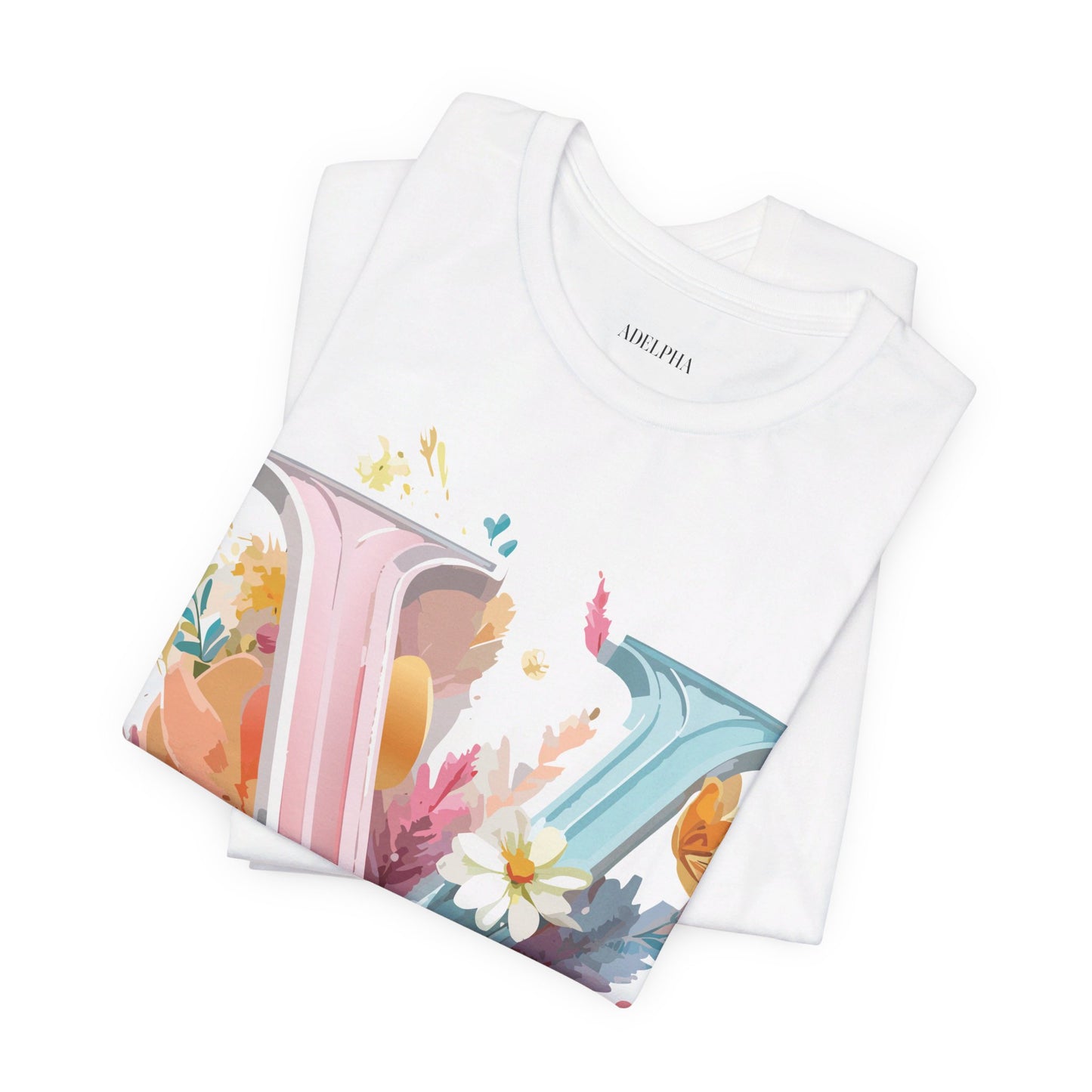 Natural Cotton Tee Shirt - Letters Collection - V Printify