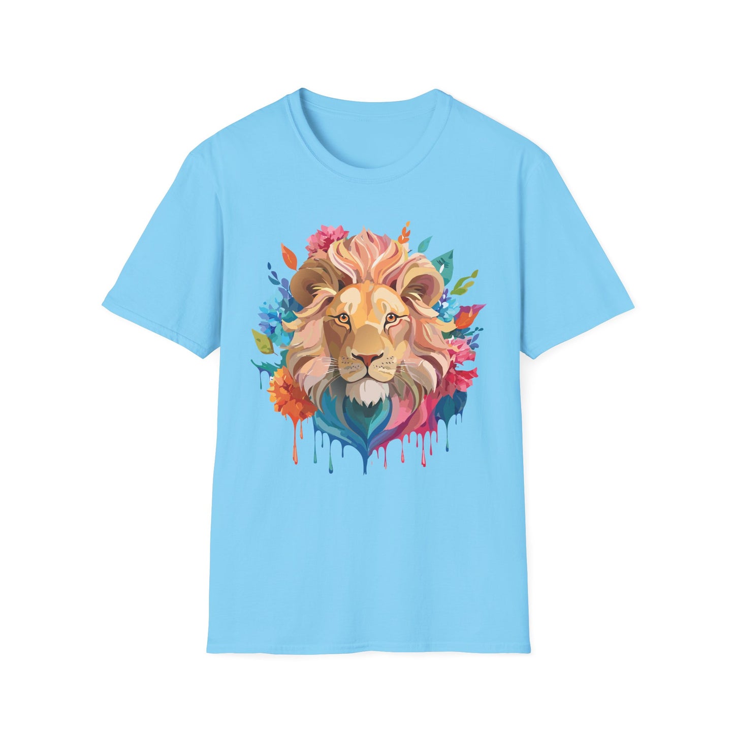 Lion Shirt, Shirt with Lion, Floral Lion Tee, Shirt with Animals
