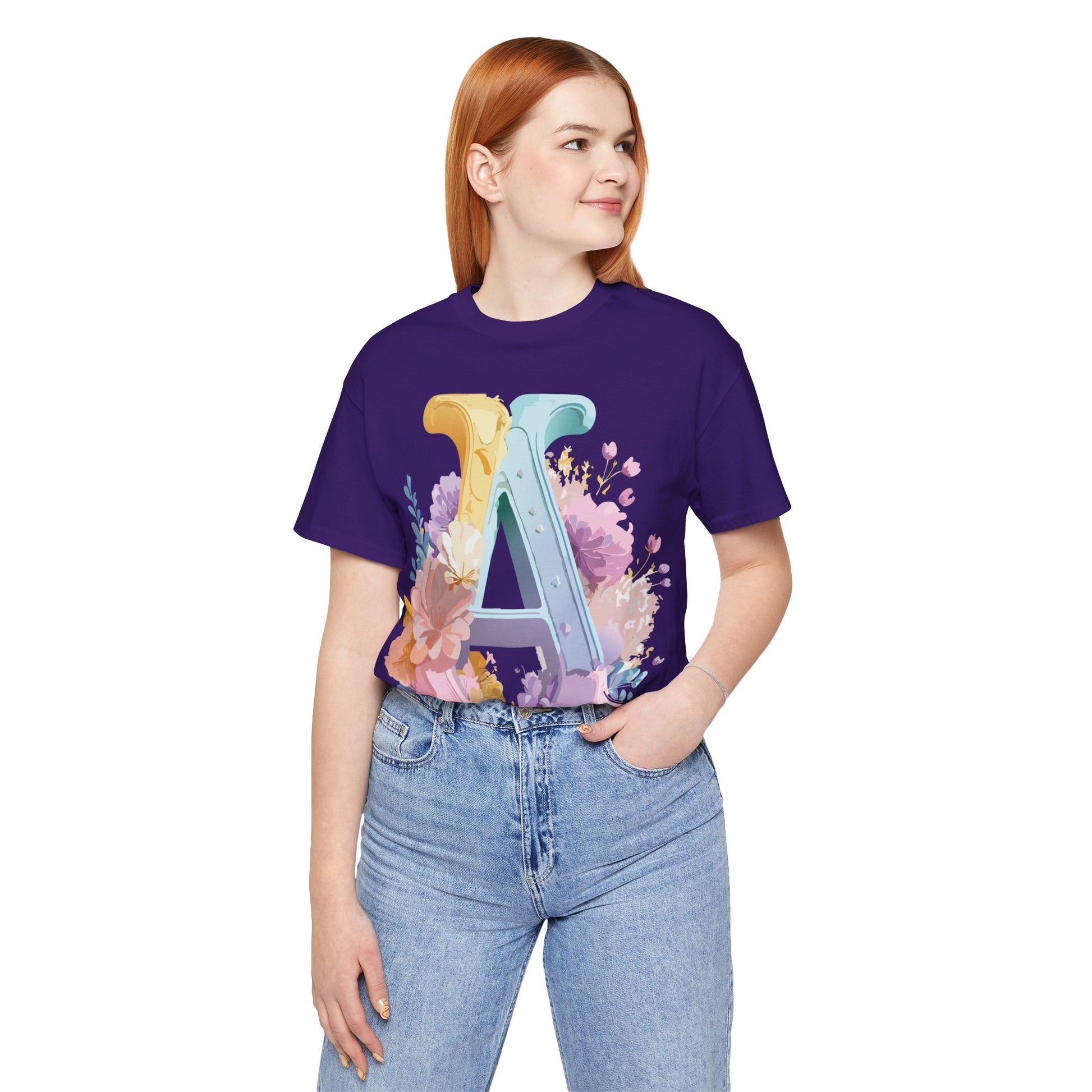 Natural Cotton Tee Shirt - Letters Collection - A Printify