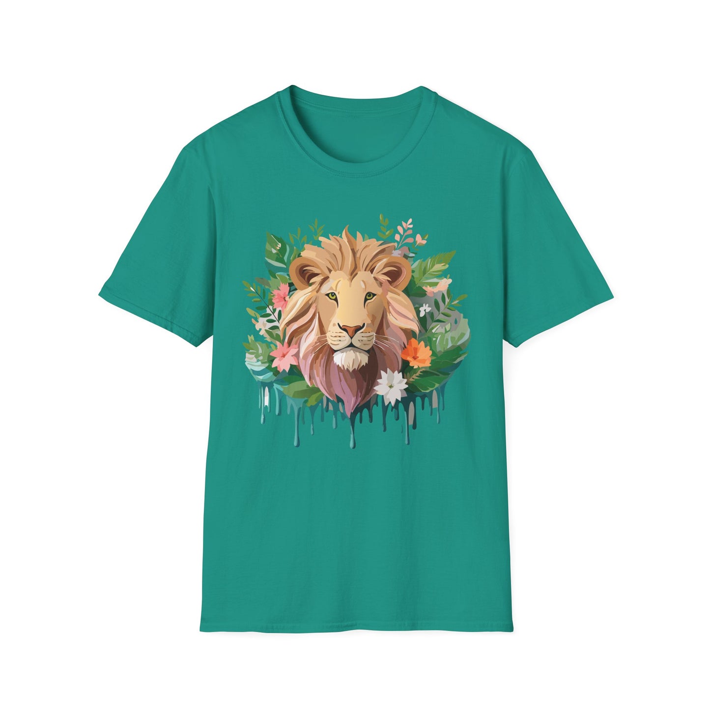 Lion Shirt, Shirt with Lion, Floral Lion Tee, Shirt with Animals