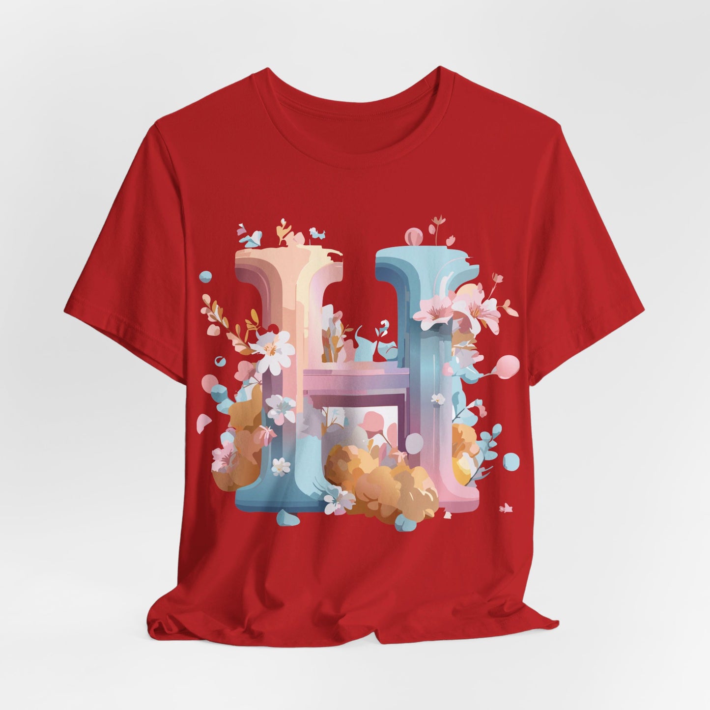Natural Cotton Tee Shirt - Letters Collection - H Printify