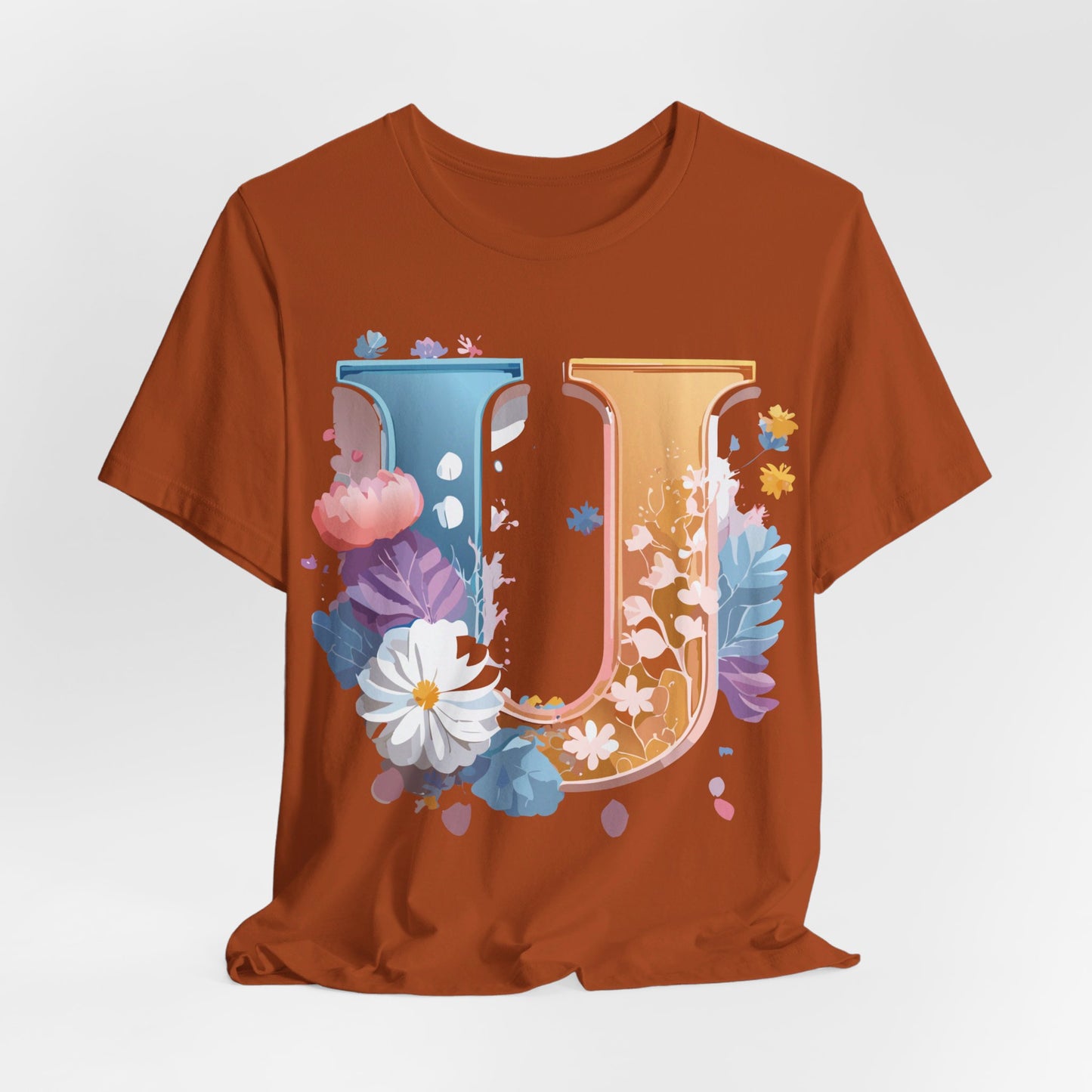 Natural Cotton Tee Shirt - Letters Collection - U Printify