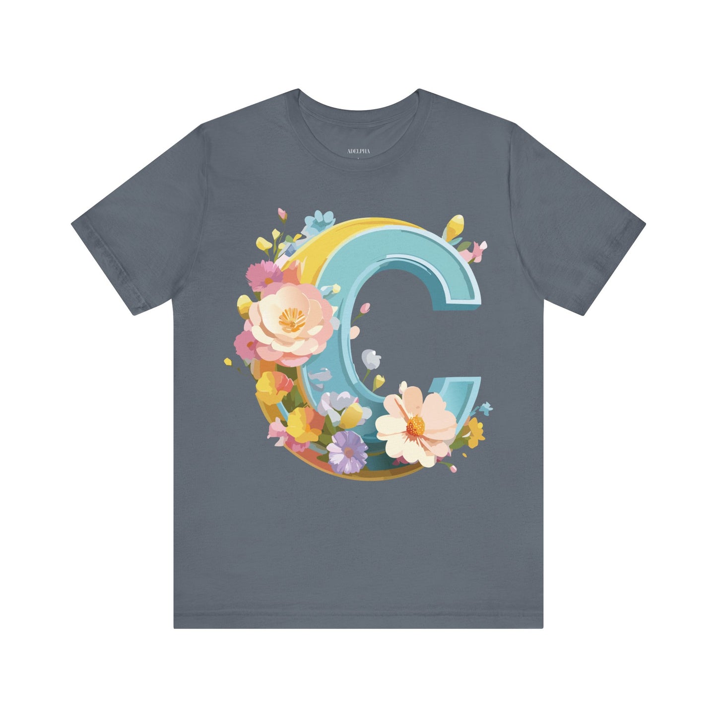 Natural Cotton Tee Shirt - Letters Collection - C Printify