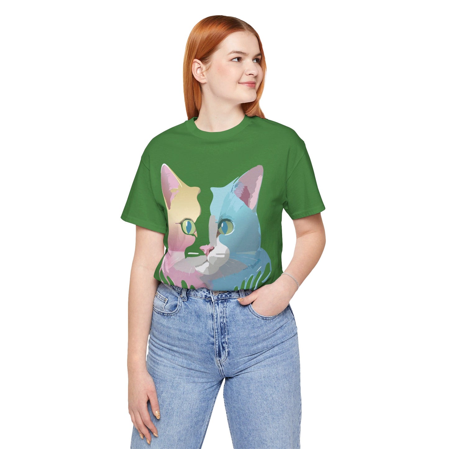 Natural Cotton Tee Shirt with Cat Printify