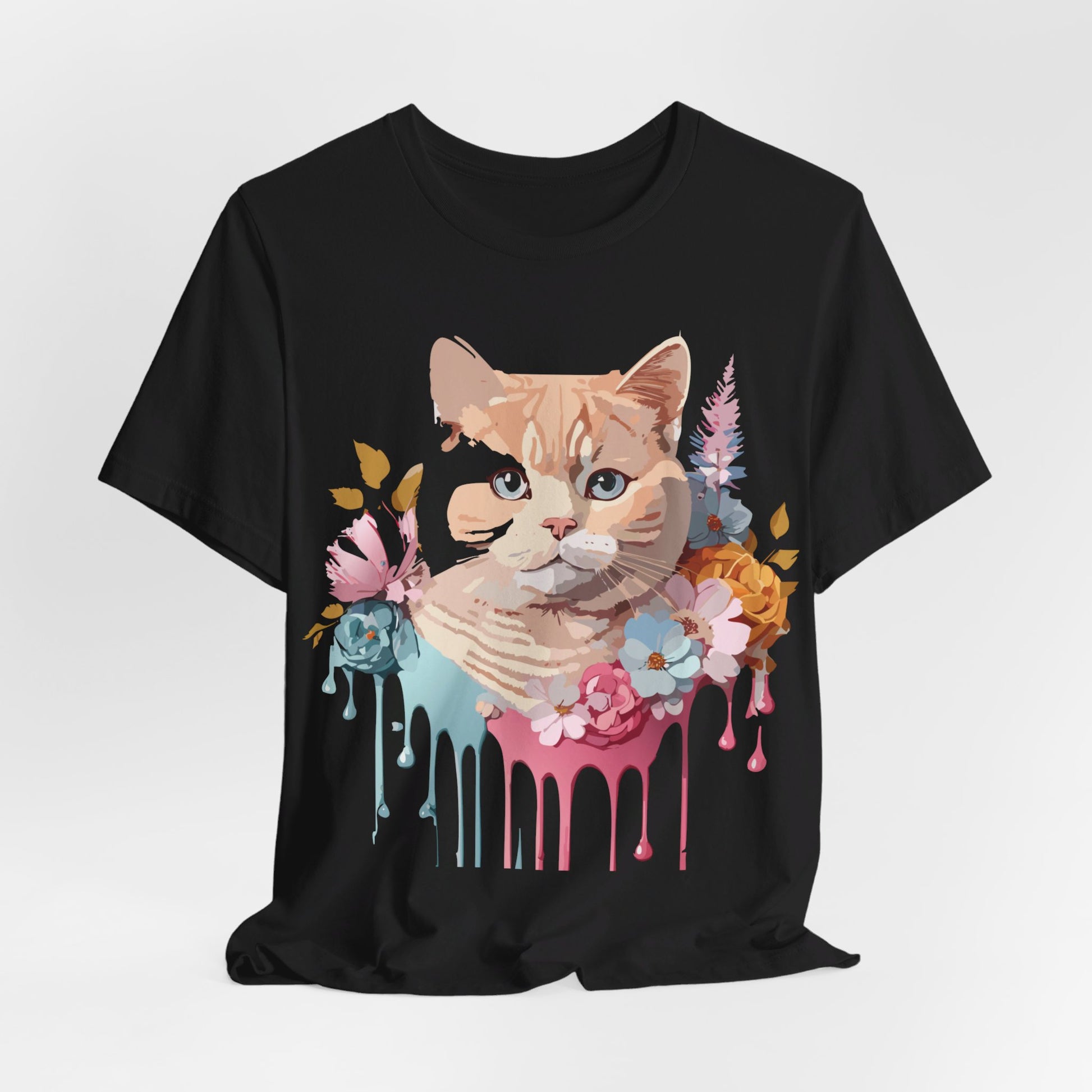 Natural Cotton Tee Shirt with Cat Printify