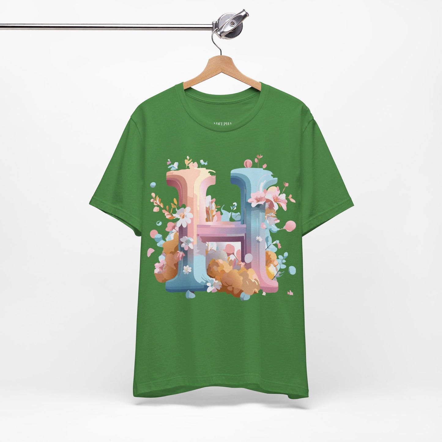 Natural Cotton Tee Shirt - Letters Collection - H Printify