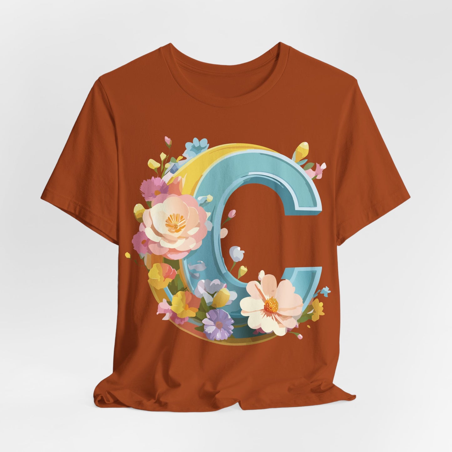 Natural Cotton Tee Shirt - Letters Collection - C Printify