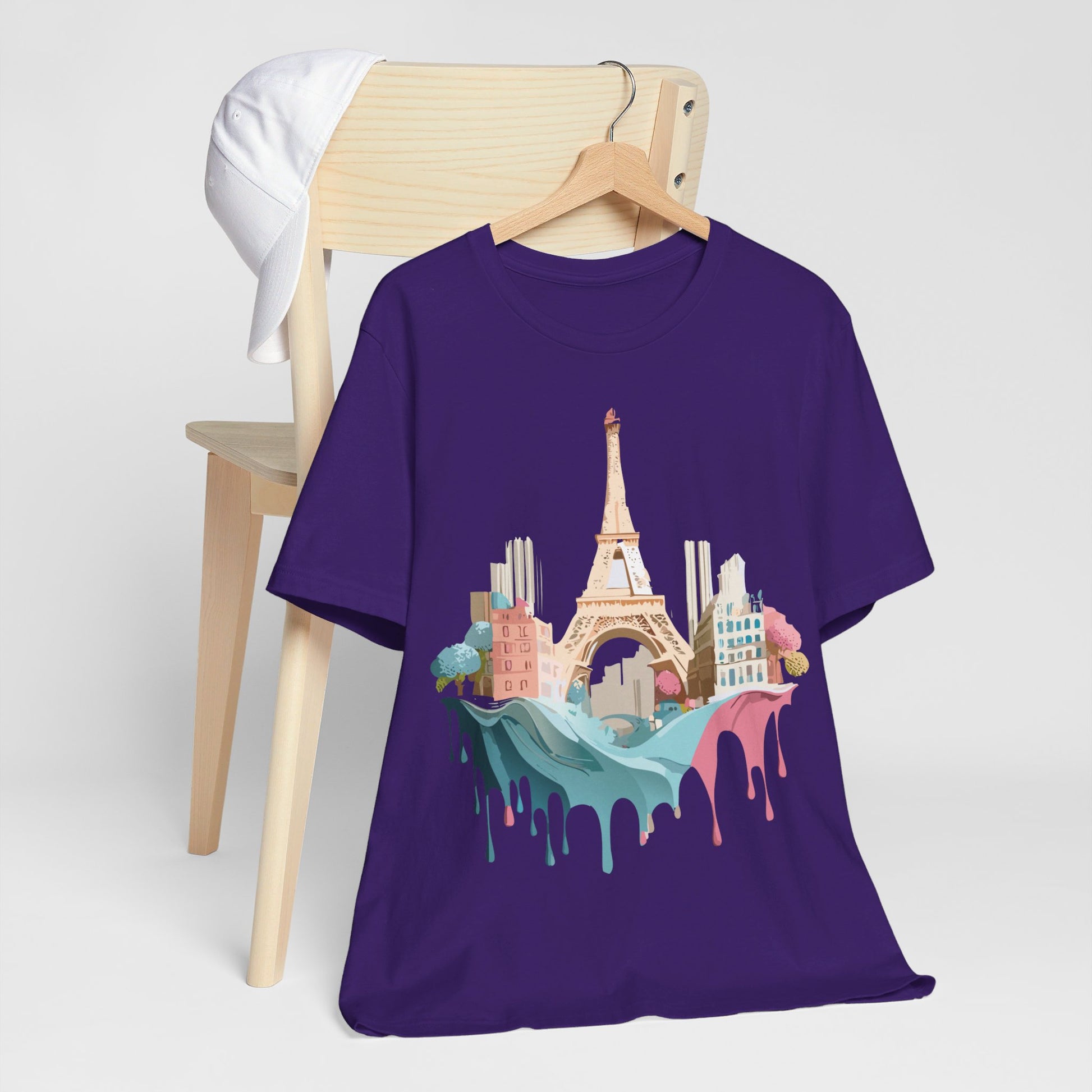 Natural Cotton Tee Shirt - Beautiful Places Collection - Paris Printify