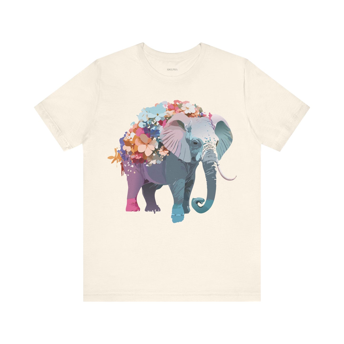 Natural Cotton Tee Shirt with Elephant Printify