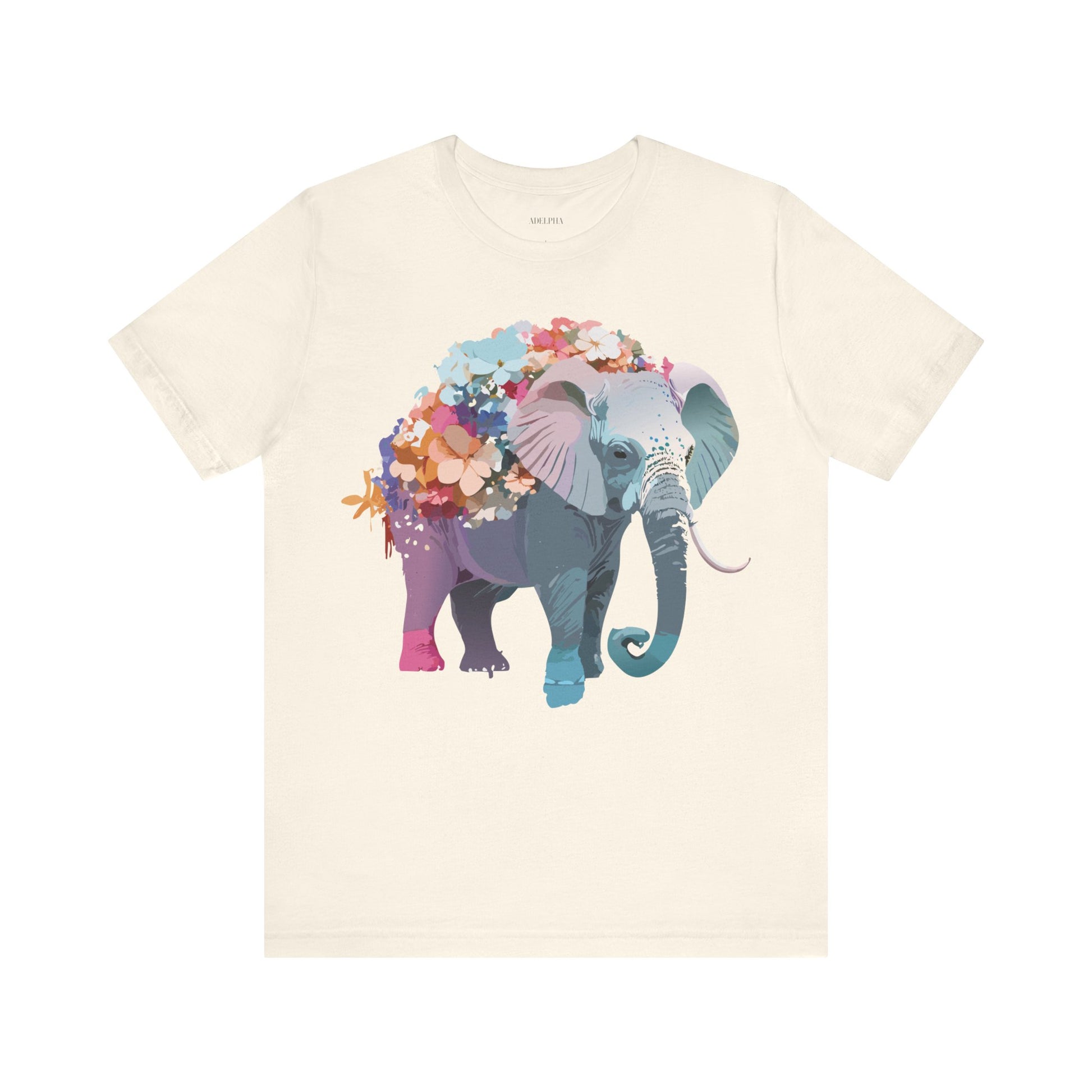 Natural Cotton Tee Shirt with Elephant Printify