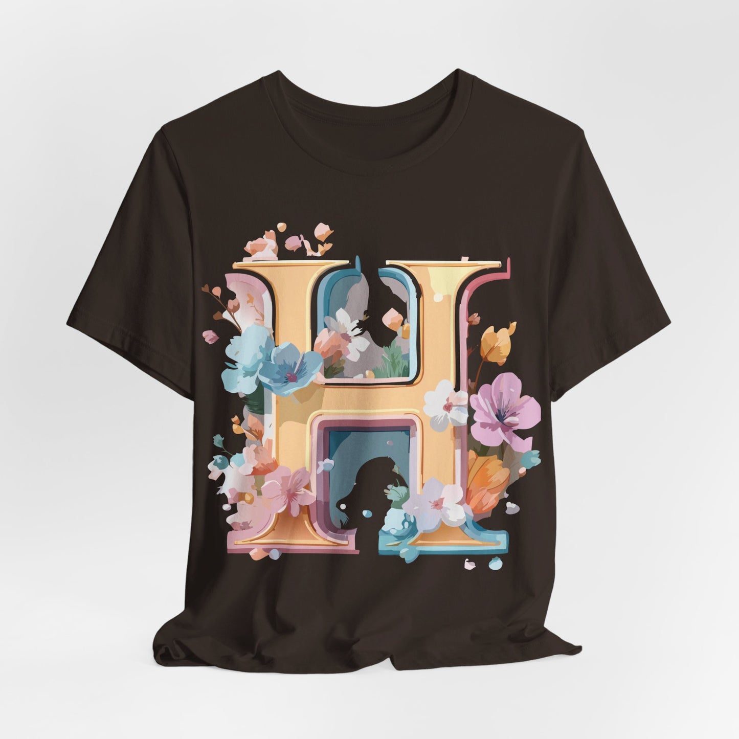 Natural Cotton Tee Shirt - Letters Collection - H Printify