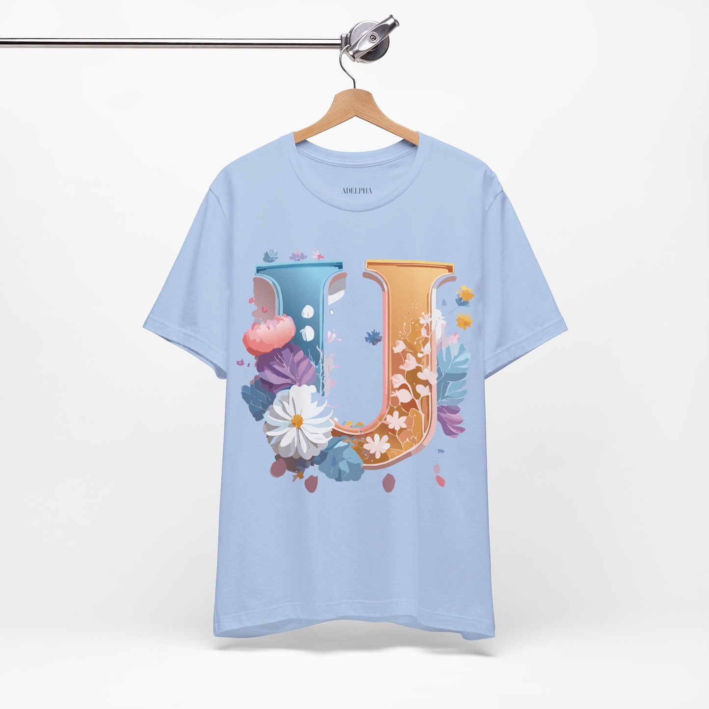 Natural Cotton Tee Shirt - Letters Collection - U Printify