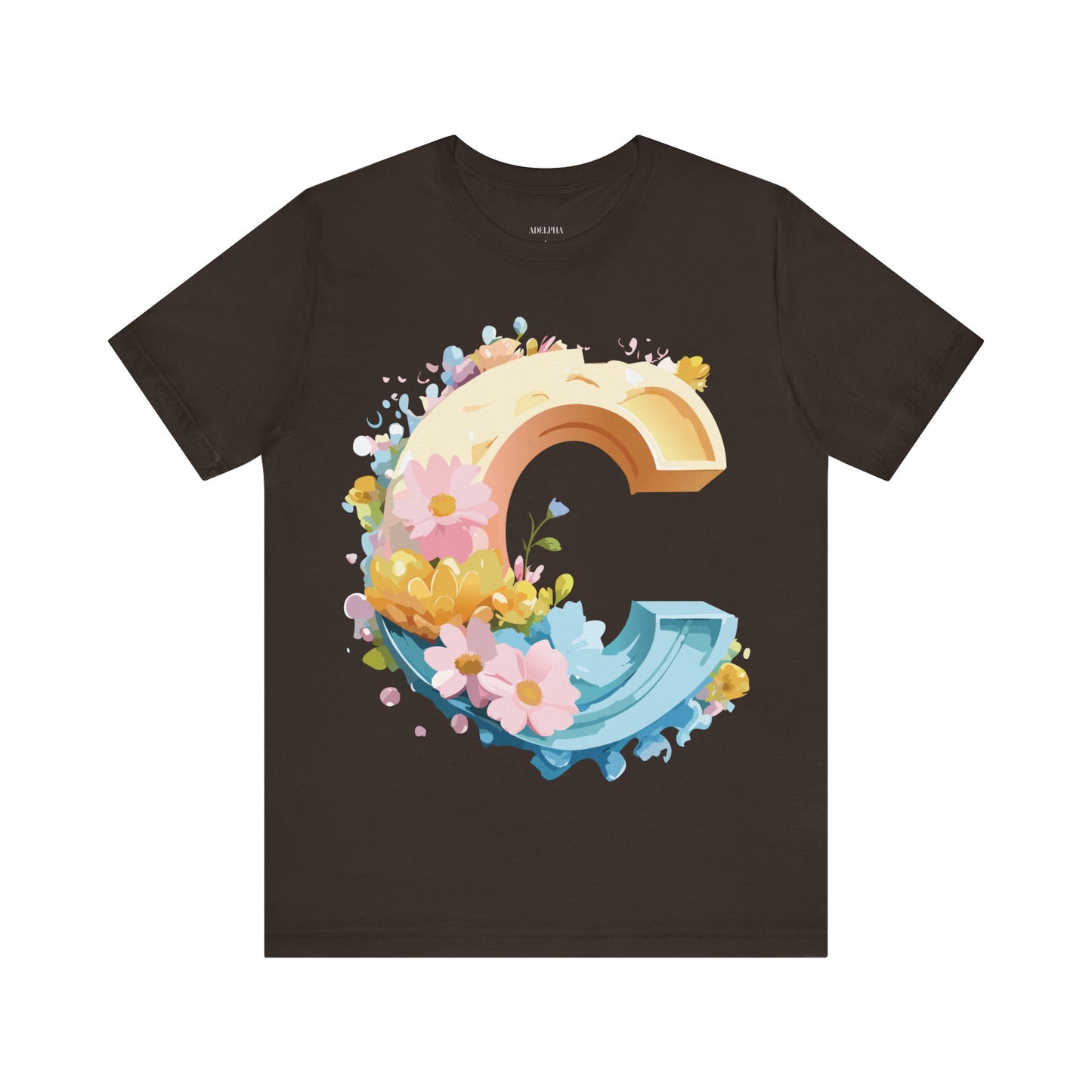 Natural Cotton Tee Shirt - Letters Collection - C Printify
