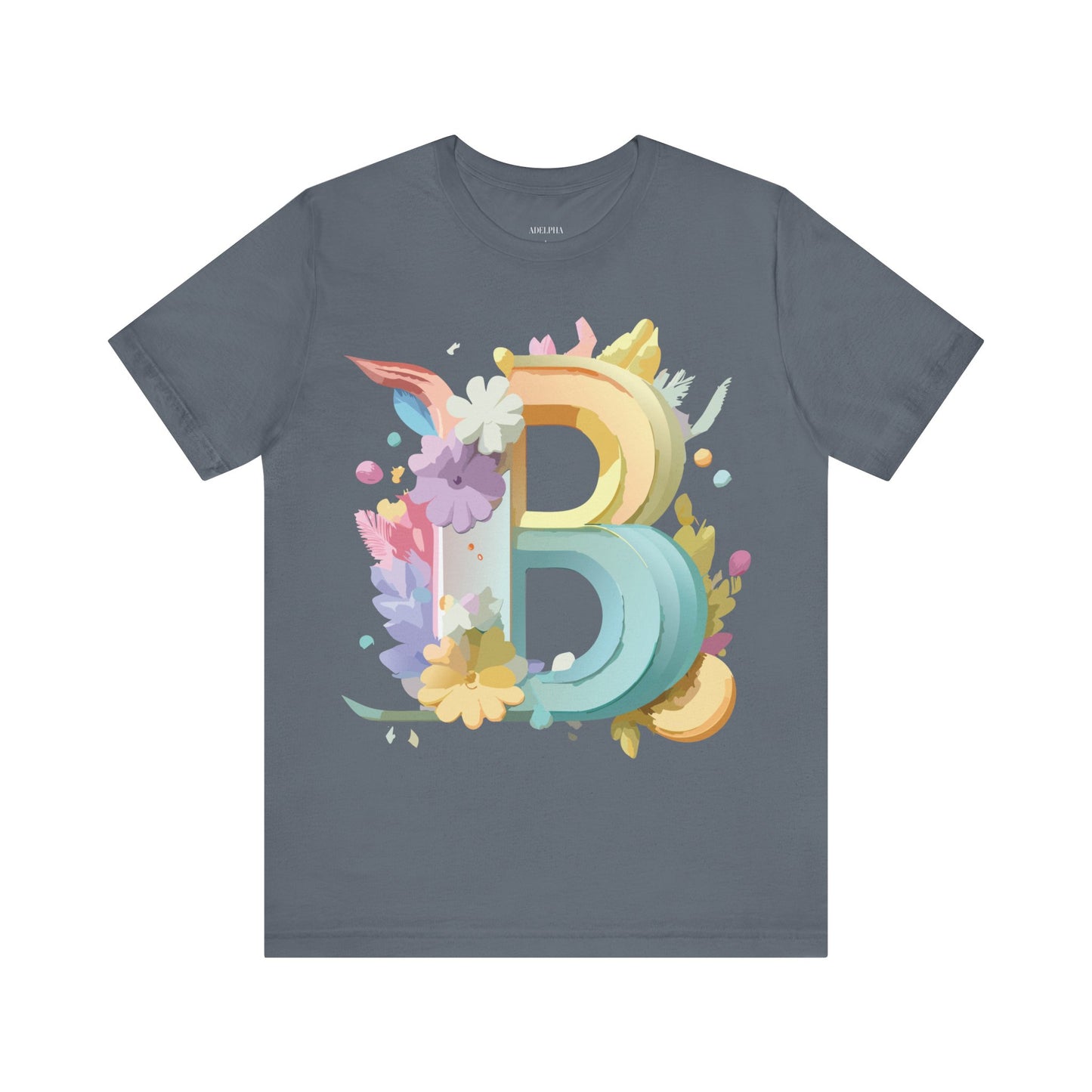 Natural Cotton Tee Shirt - Letters Collection - B Printify