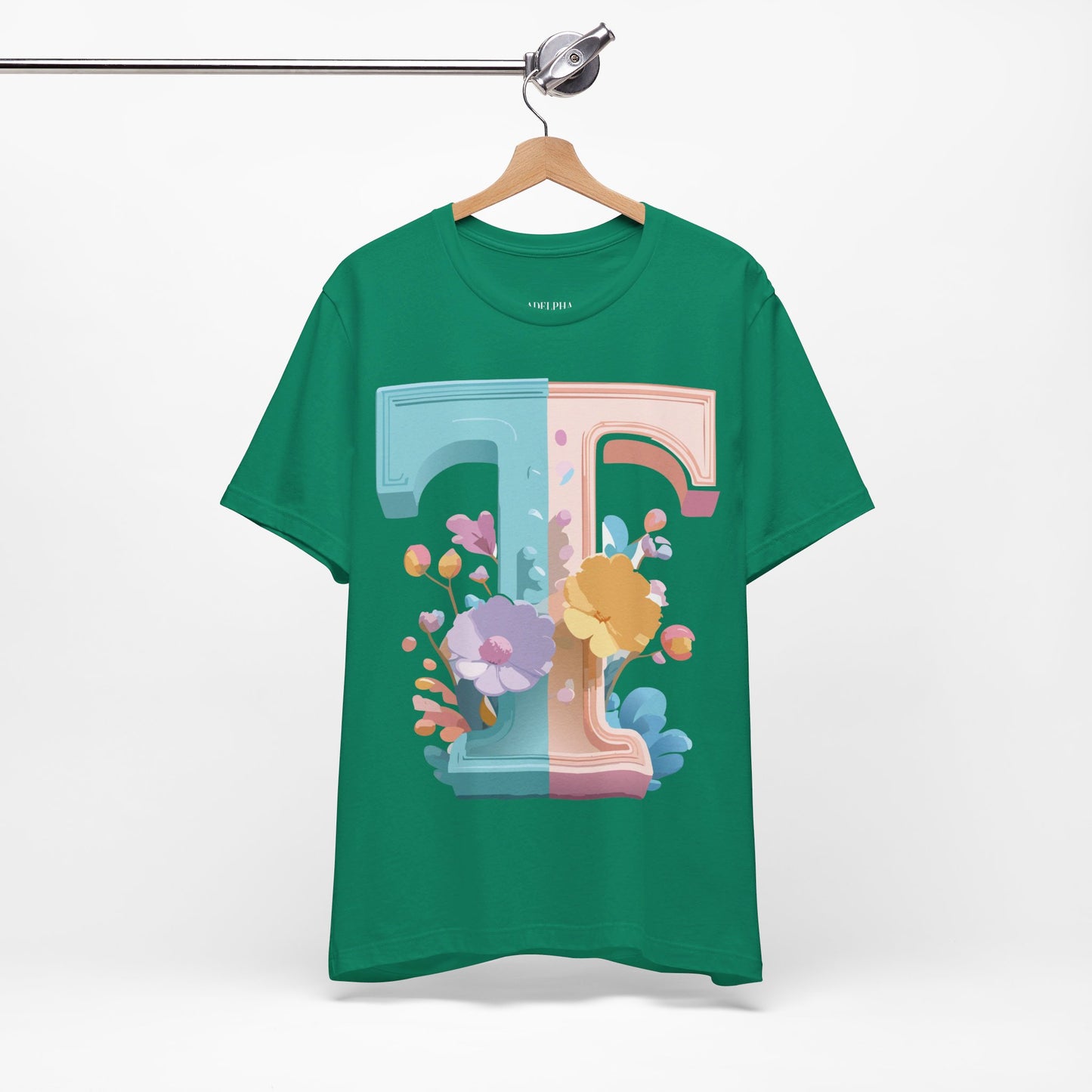 Natural Cotton Tee Shirt - Letters Collection - T Printify