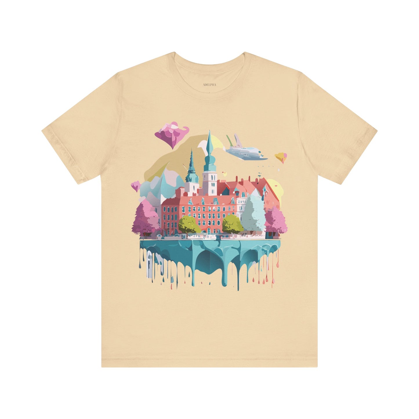 Natural Cotton Tee Shirt - Beautiful Places Collection - Warnemünde and Rostock - Germany Printify