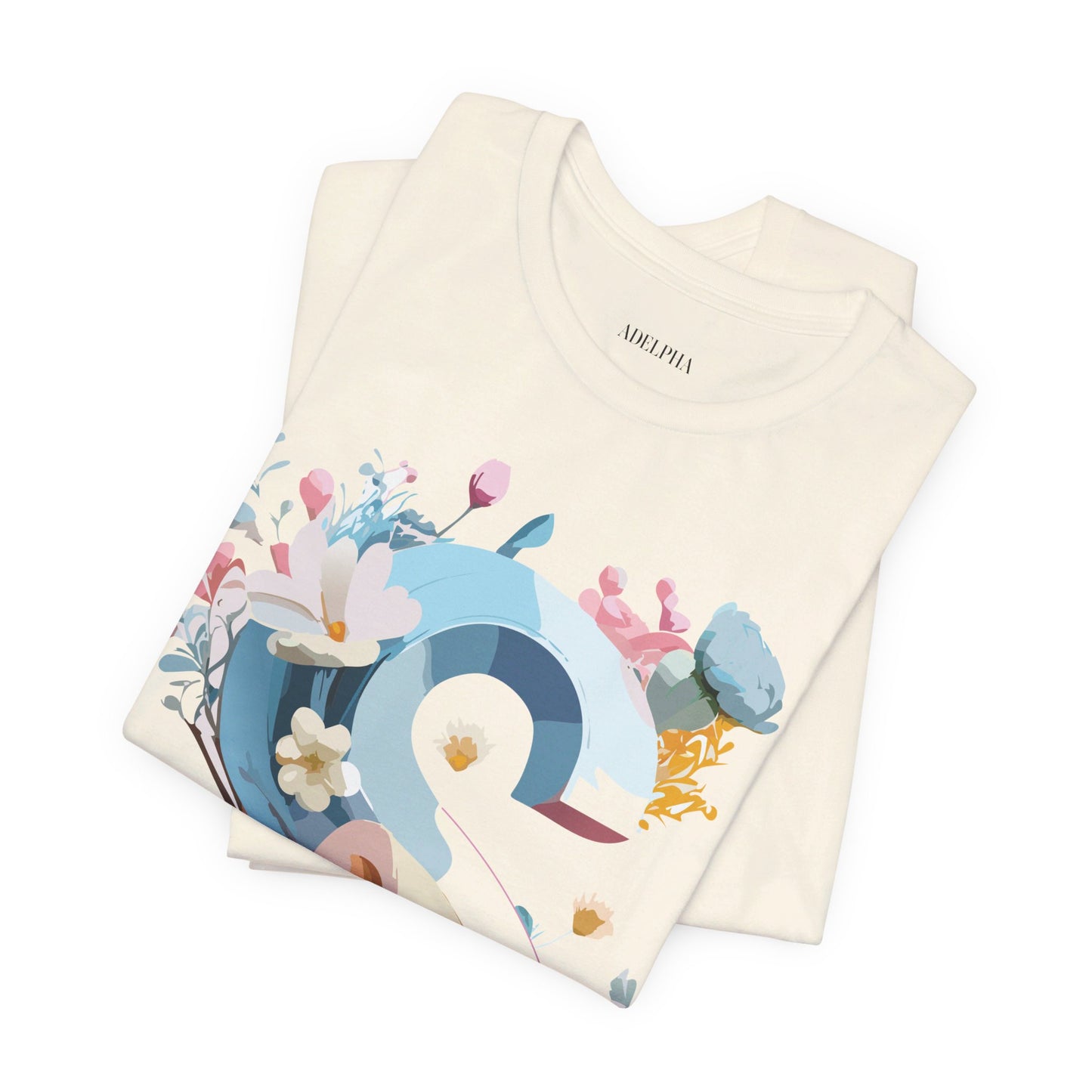 Natural Cotton Tee Shirt - Letters Collection - S Printify