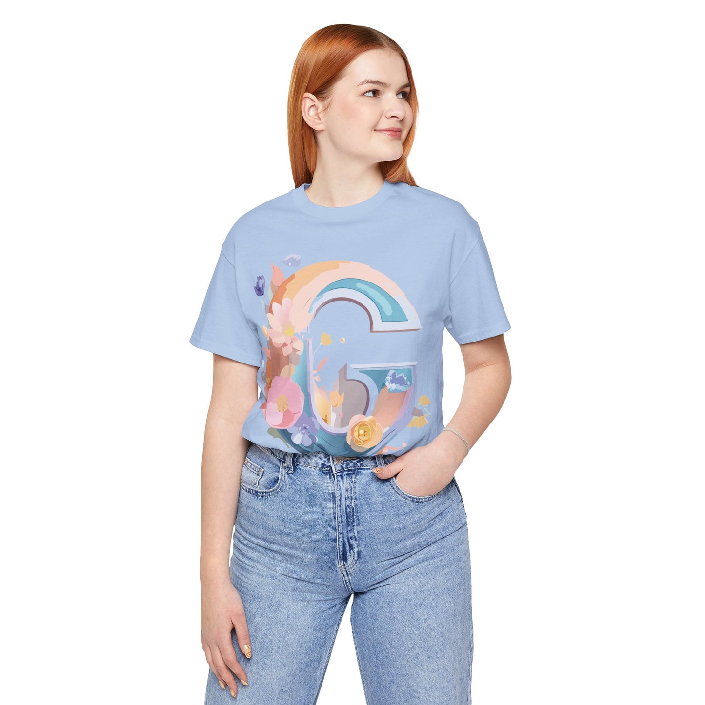 Natural Cotton Tee Shirt - Letters Collection - G Printify