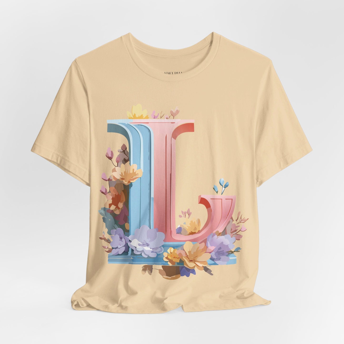 Natural Cotton Tee Shirt - Letters Collection - L Printify
