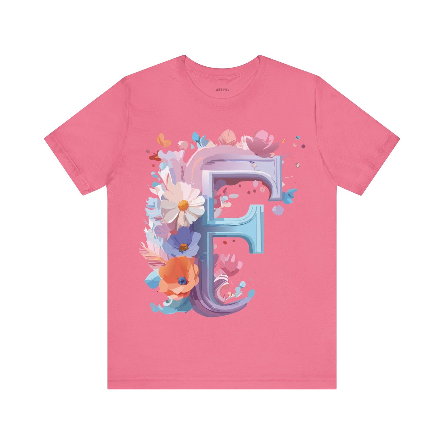Natural Cotton Tee Shirt - Letters Collection - F Printify
