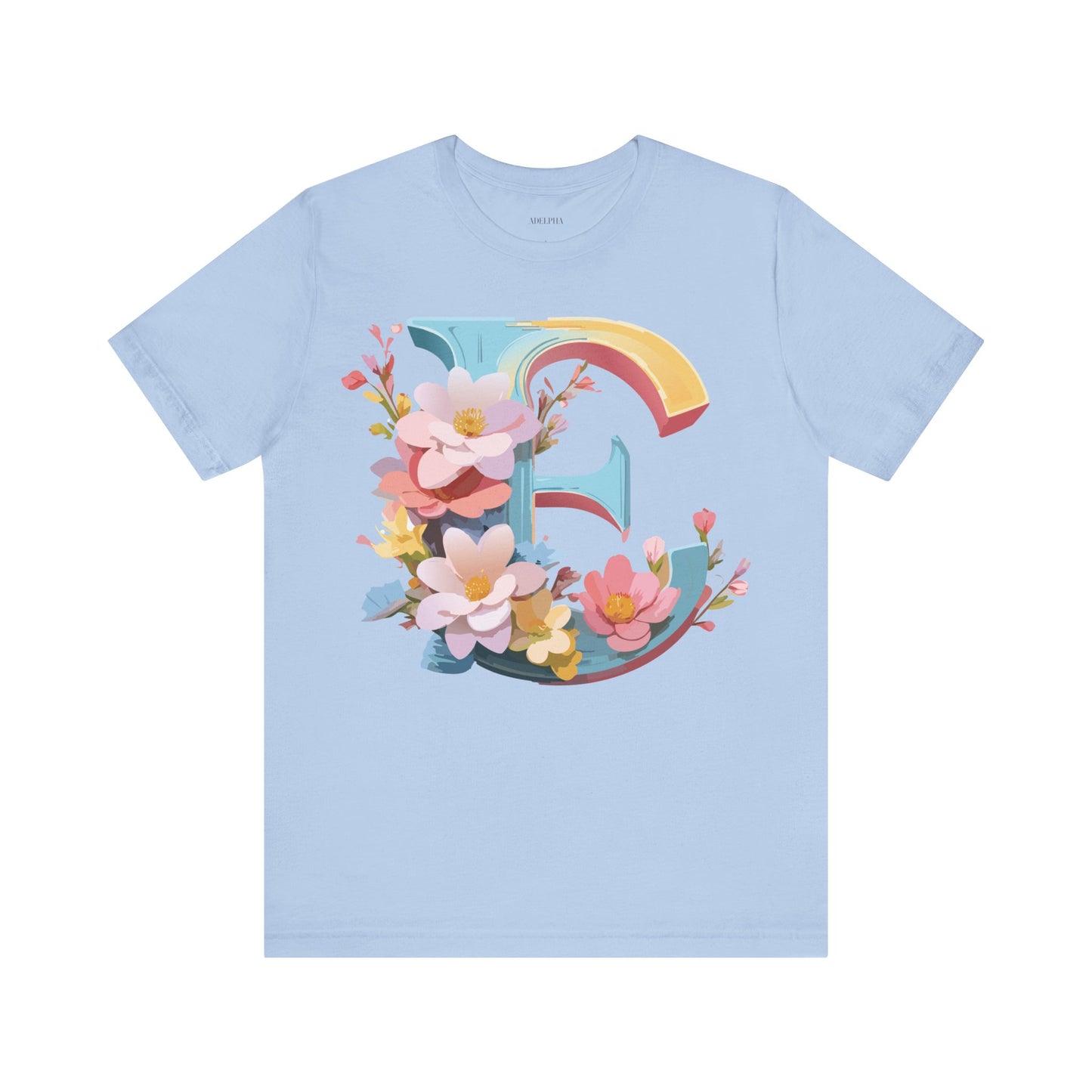 Natural Cotton Tee Shirt - Letters Collection - E Printify