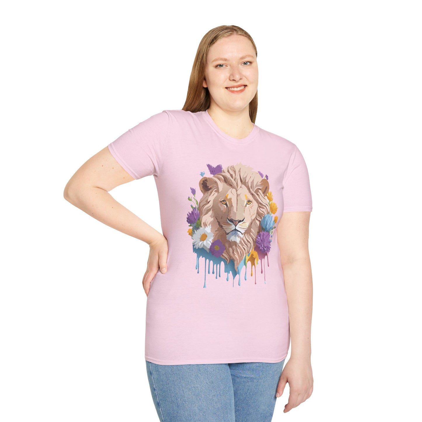 Lion Shirt, Shirt with Lion, Floral Lion Tee, Shirt with Animals