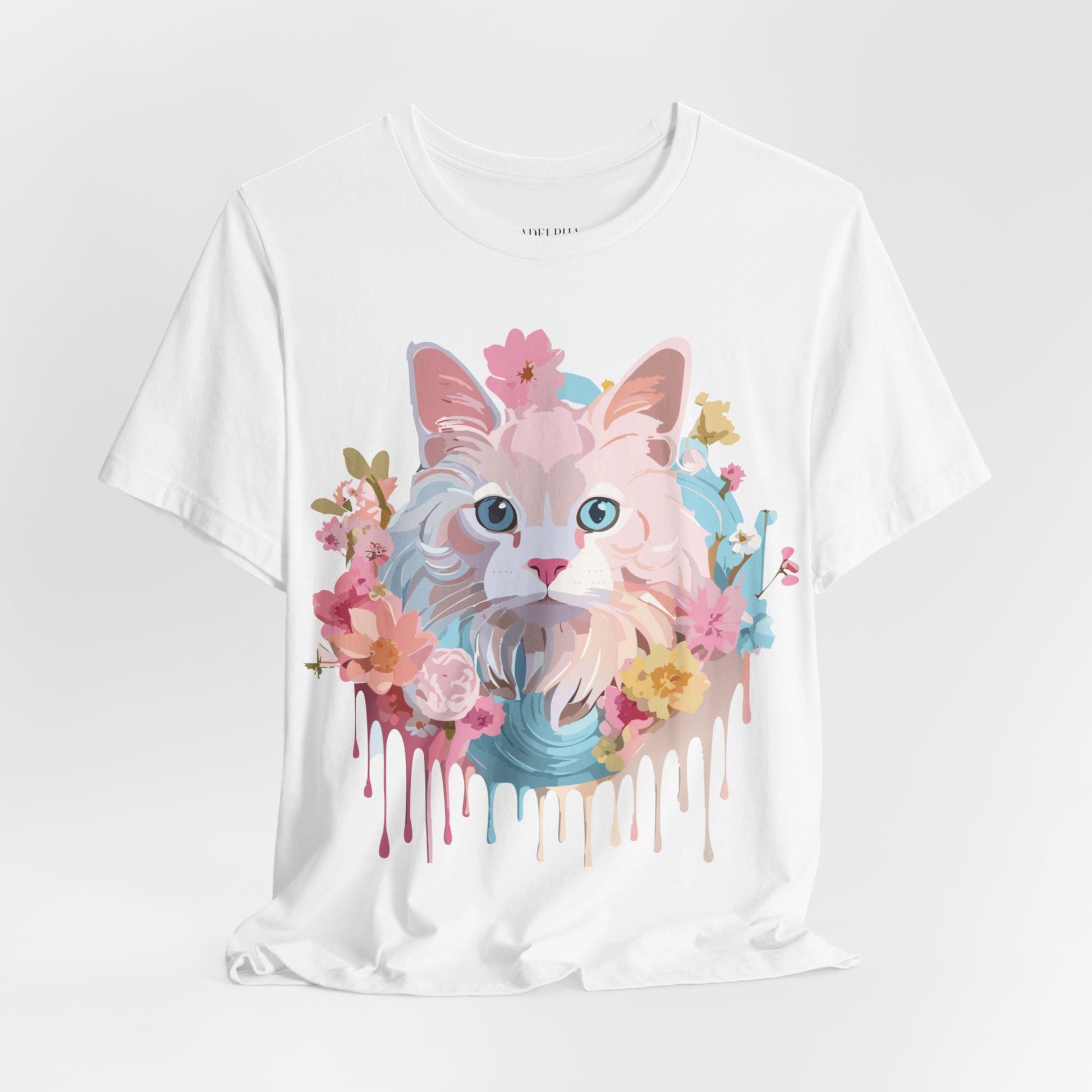 Natural Cotton Tee Shirt with Cat Printify
