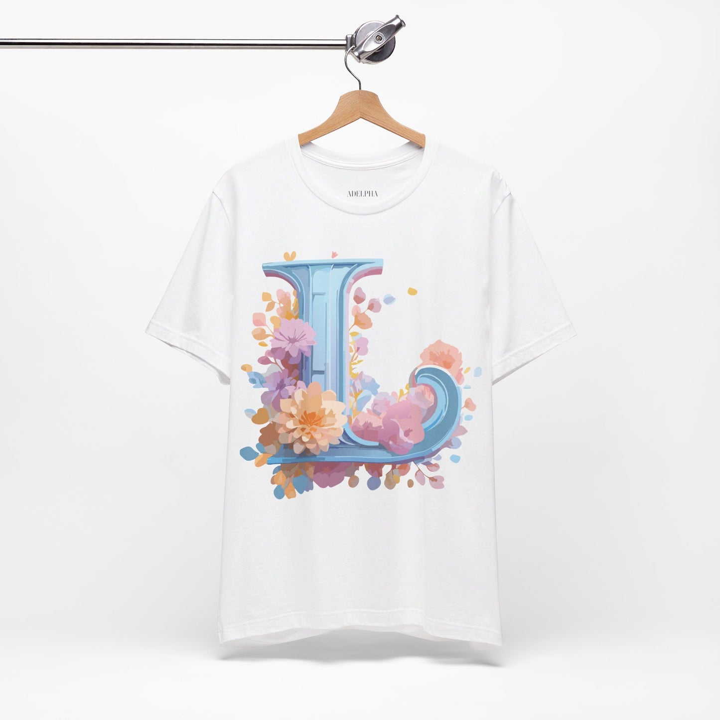 Natural Cotton Tee Shirt - Letters Collection - L Printify