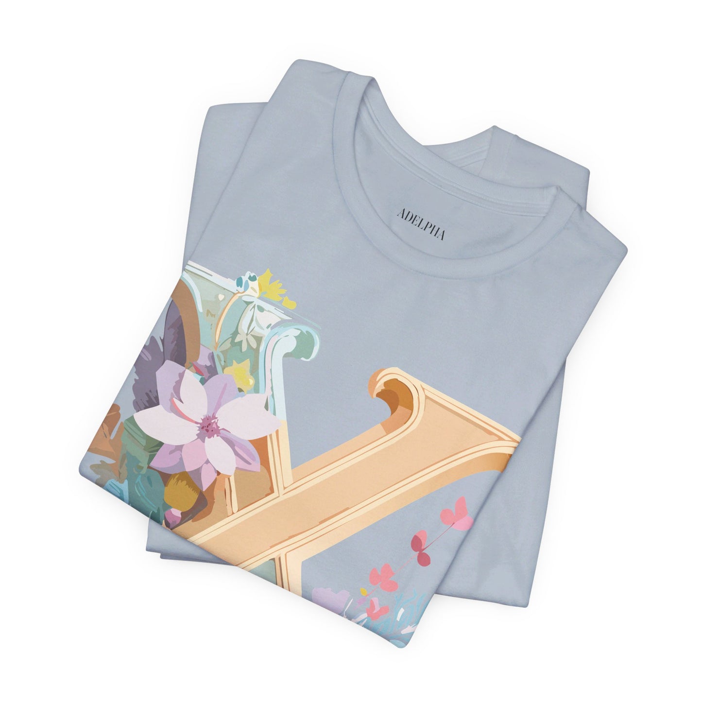 Natural Cotton Tee Shirt - Letters Collection - X Printify