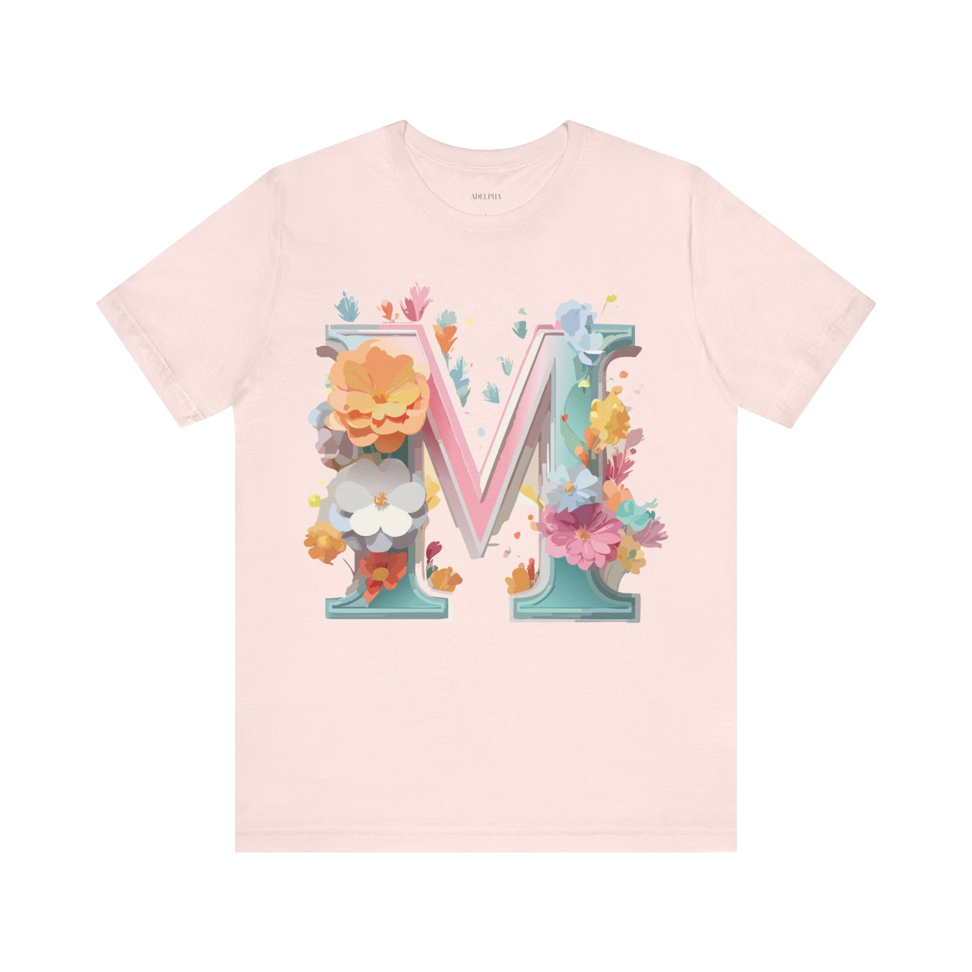 Natural Cotton Tee Shirt - Letters Collection - M Printify